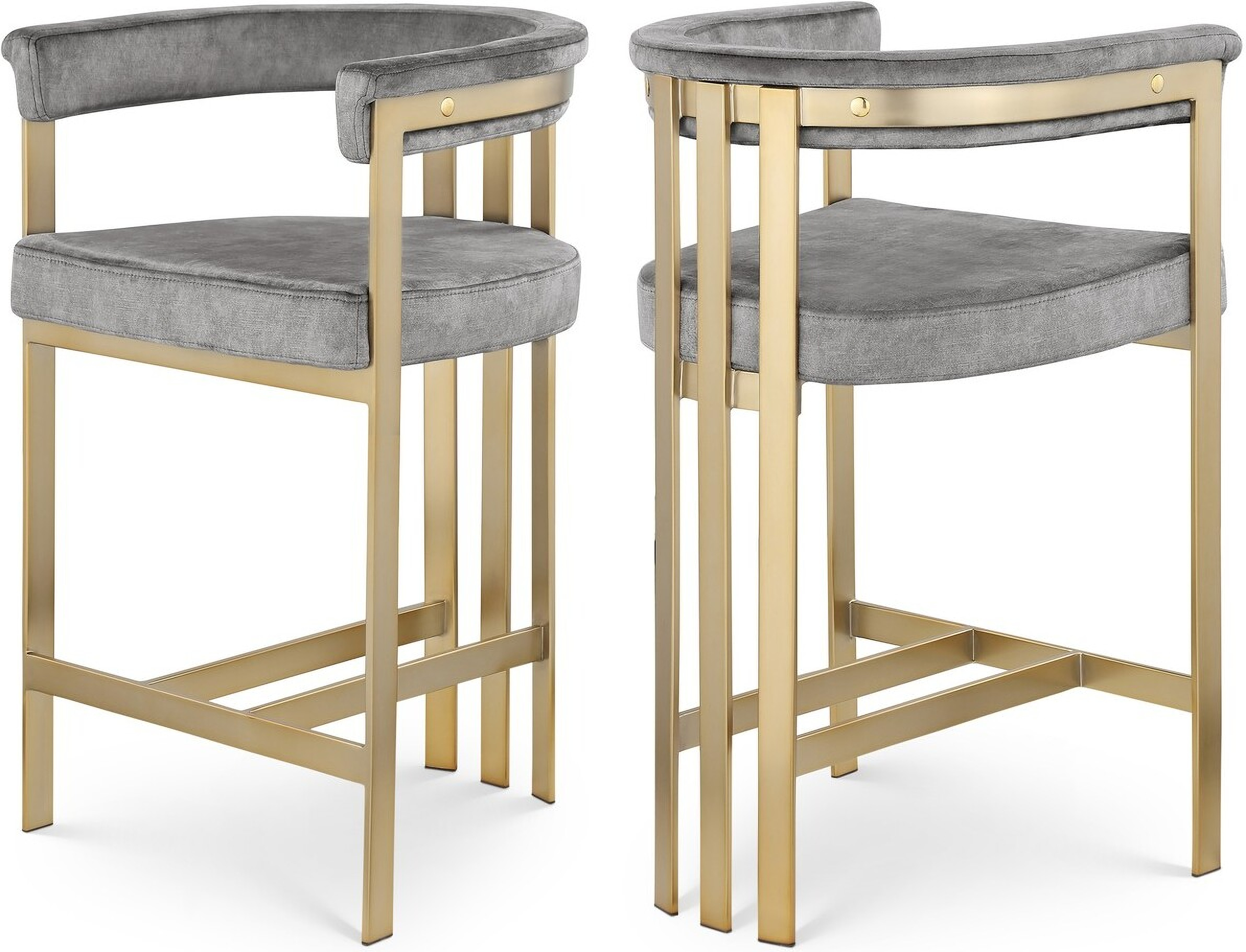 Marcello Velvet Counter Stool Set of In Grey by Meridian