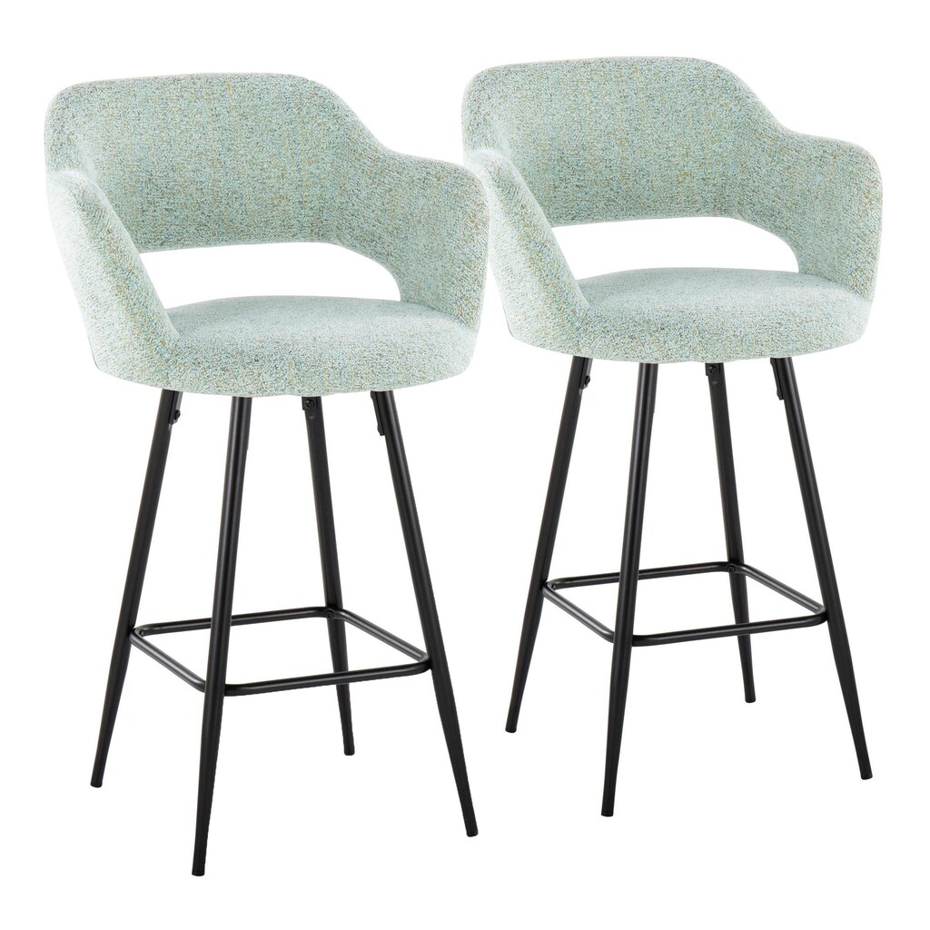 Margarite 27 Inch Fixed Height Counter Stool Set of 2 In Green by