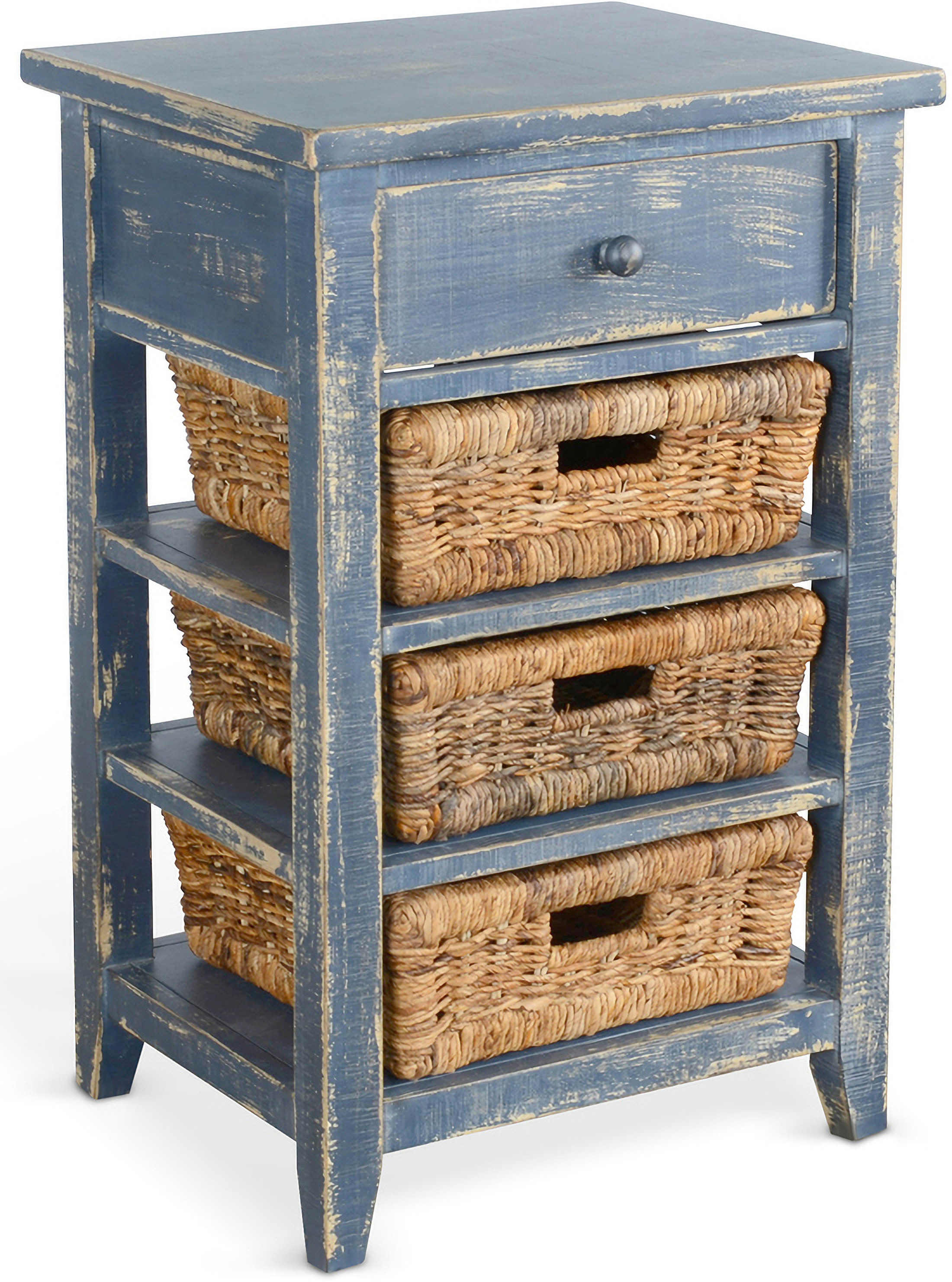 Over Island Storage Rack Marina Storage Rack with Baskets In Ocean Blue by Sunny Designs ...
