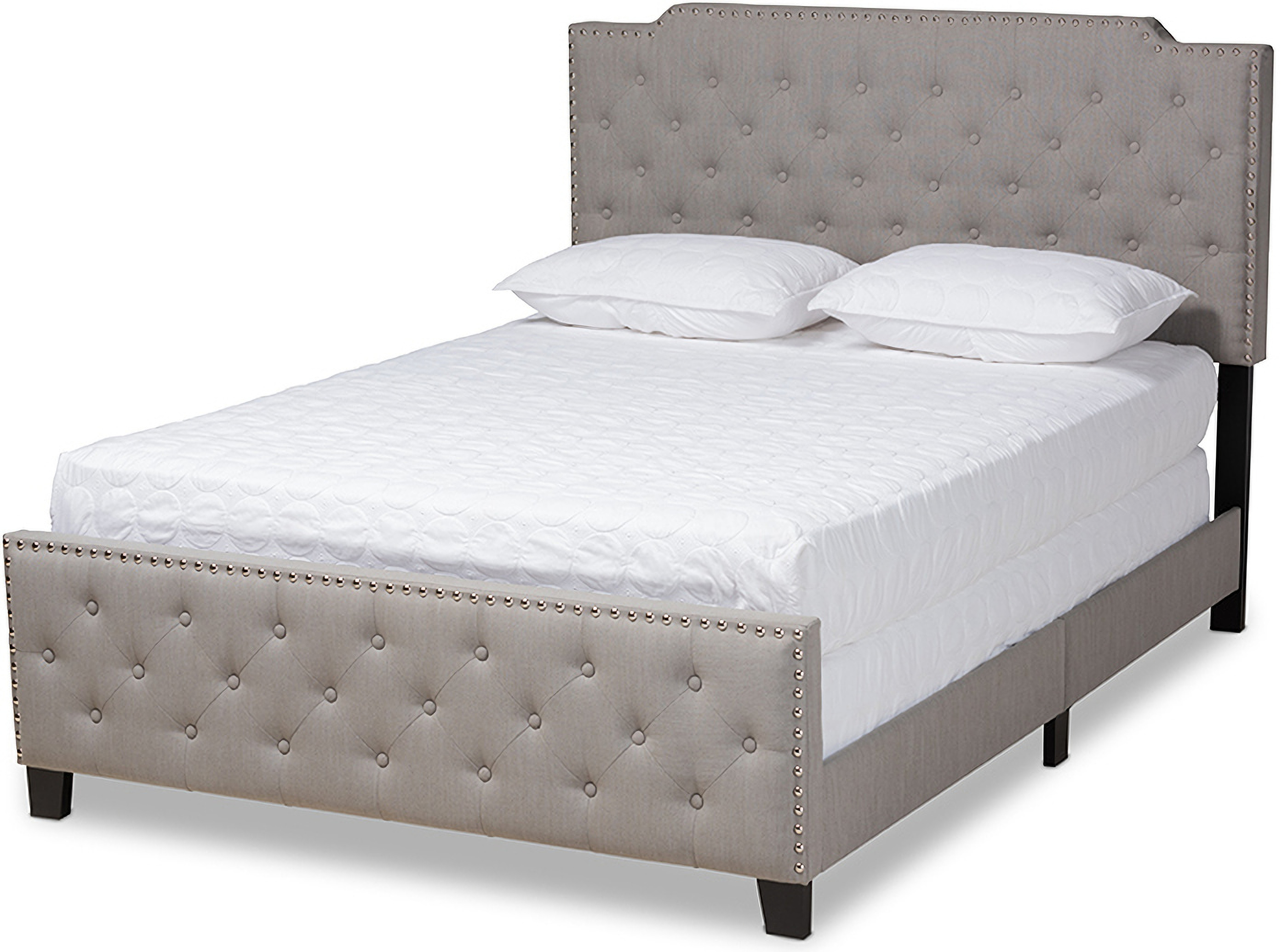 Marion Modern Transitional Grey Fabric Upholstered Button Tufted