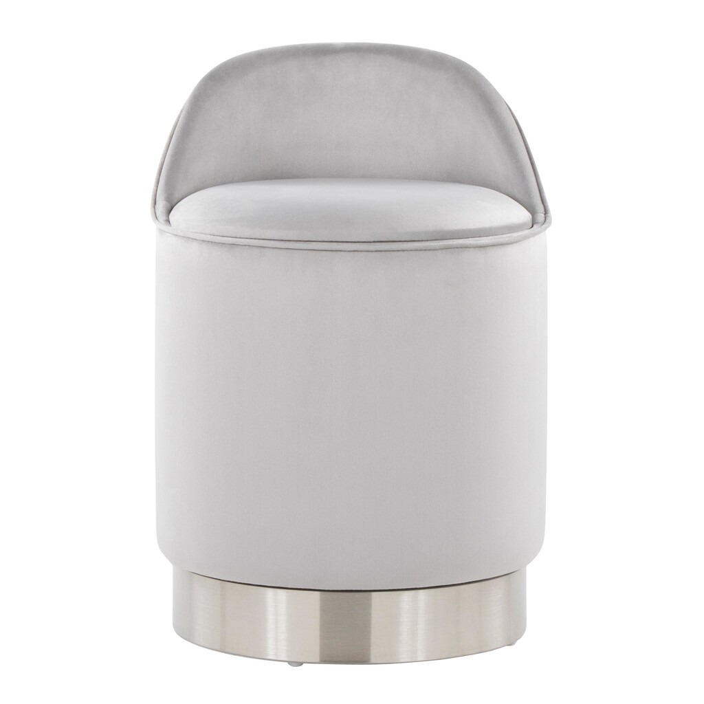 Marla 18 Inch Vanity Stool In Silver and Chrome by Lumisource ...