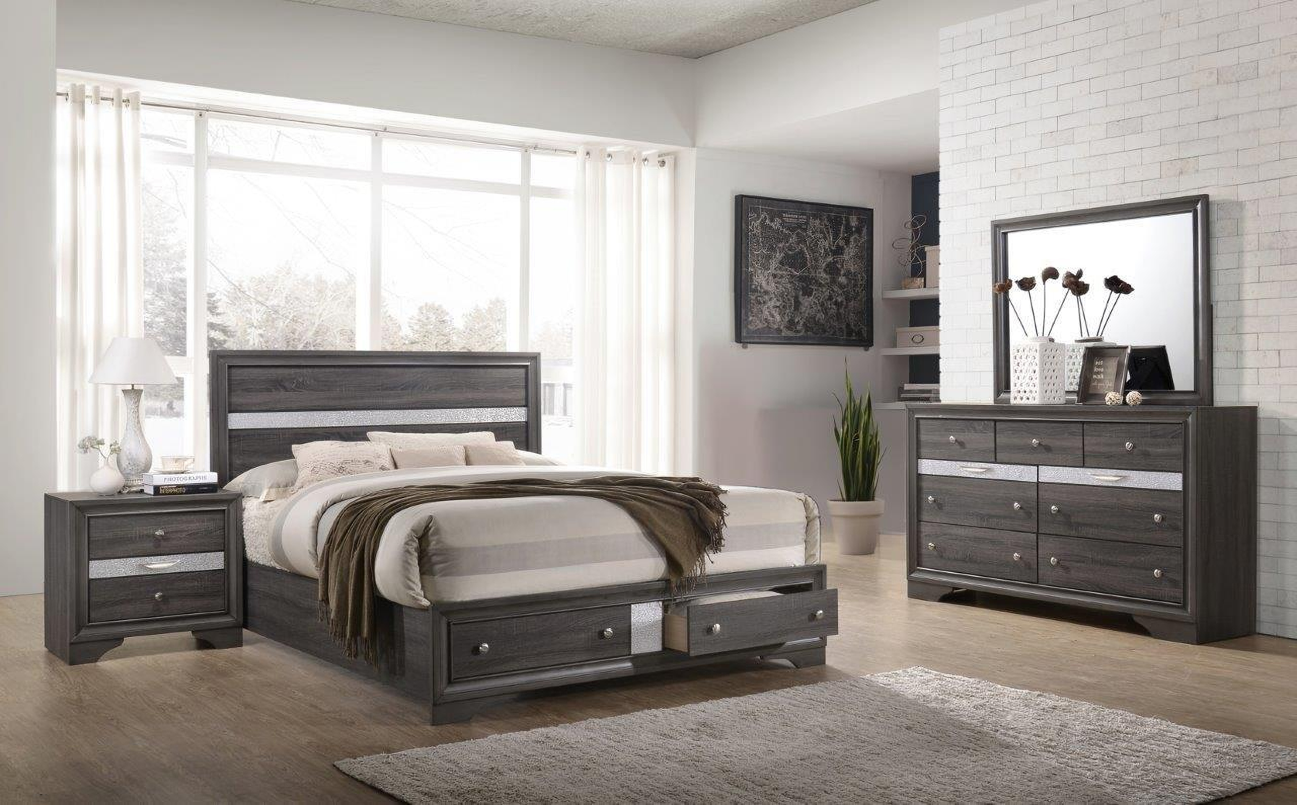 Matrix Two-Tone Youth Bedroom Set In Gray by Galaxy Home Furnishings ...