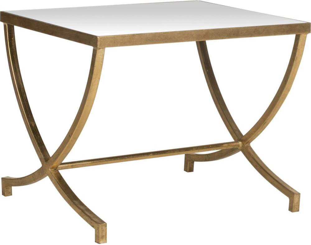 Maureen Glass Top Gold Leaf Accent Table - 1StopBedrooms