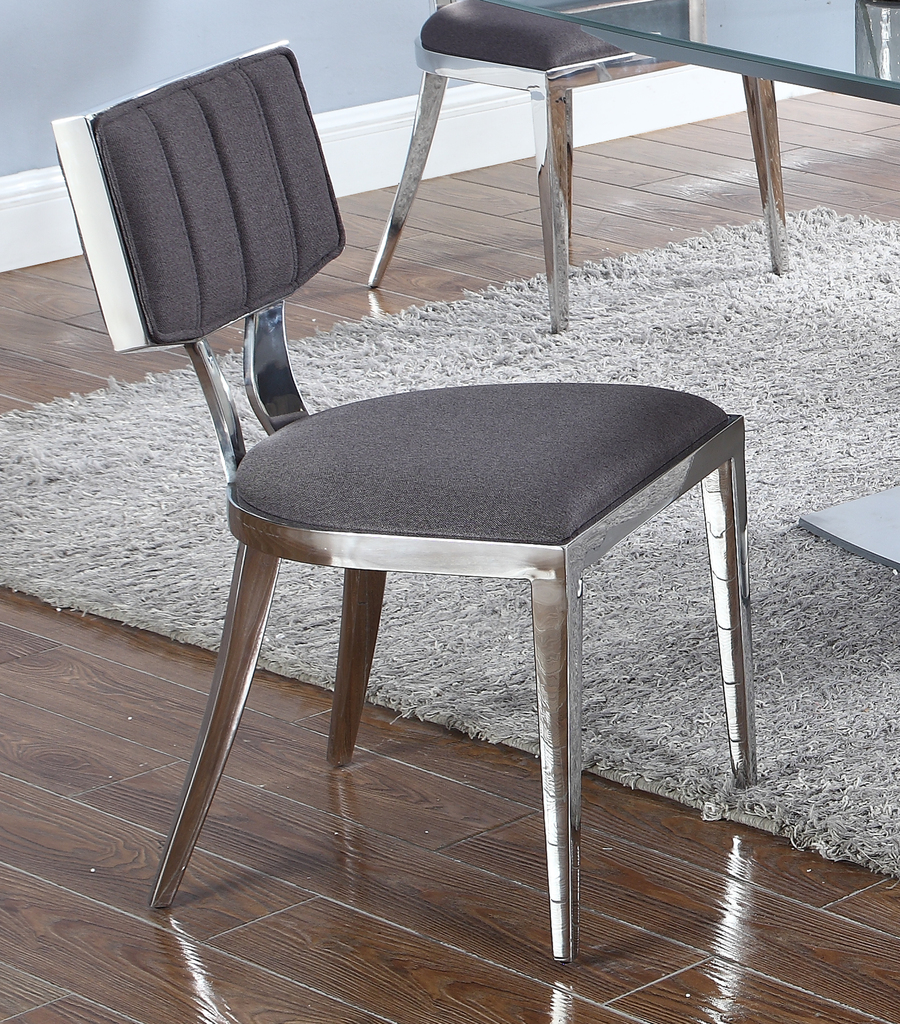 Mavis FloatingBack Side Chair with Fabric Upholstery Set of 2 In Gray