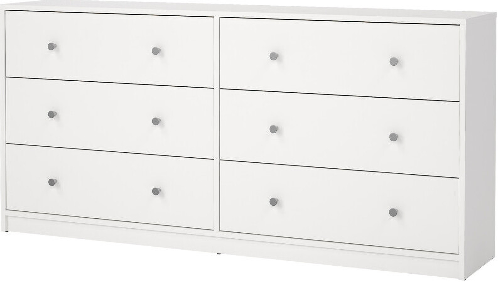 May 6 Drawer Double Dresser In White by Tvilum | 1StopBedrooms