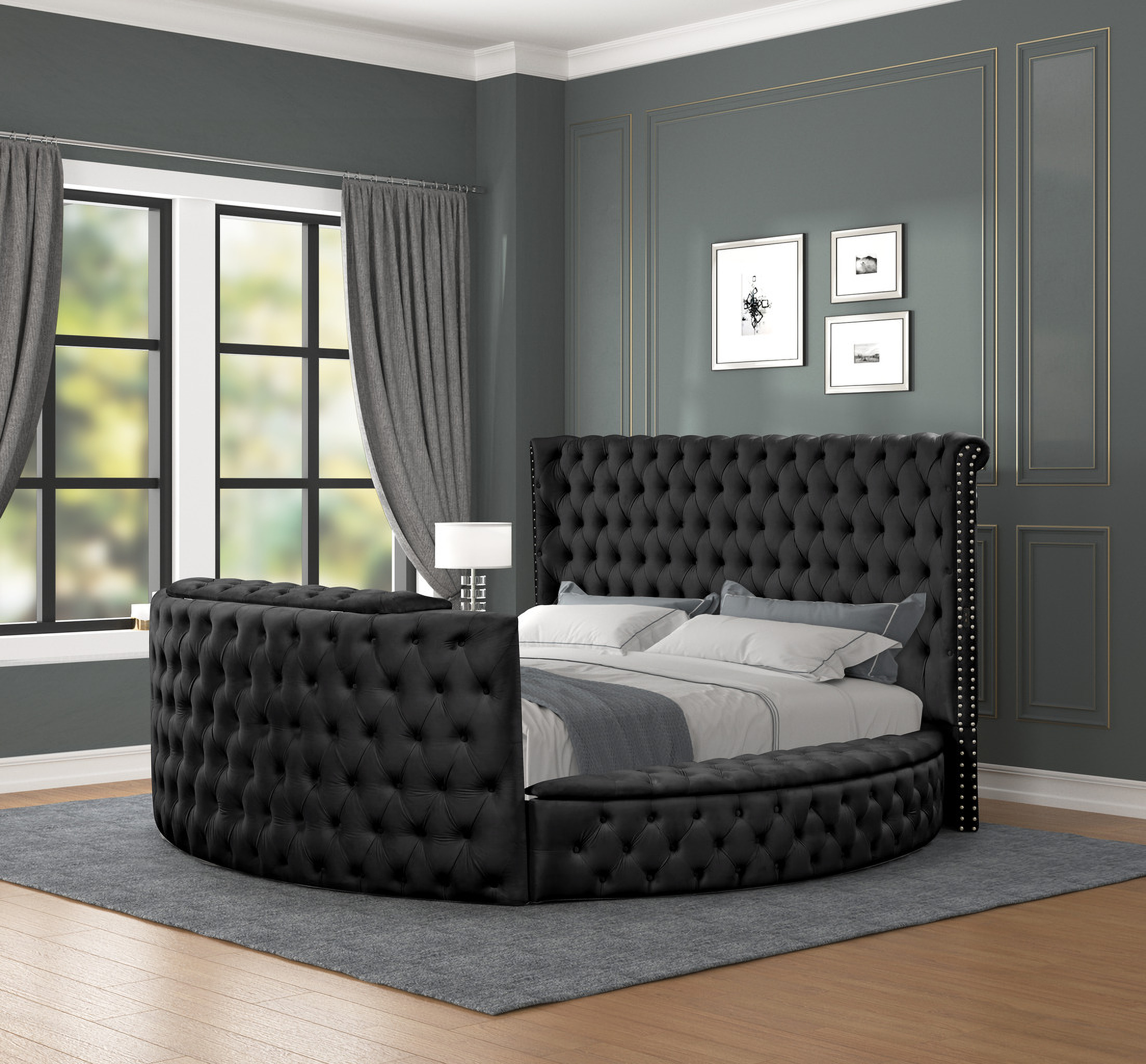 Maya Queen Bed Made with Wood In Black by Galaxy Home Furnishings