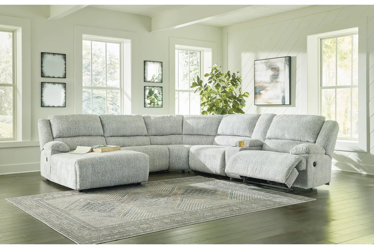 Ashley furniture grey reclining shop sectional