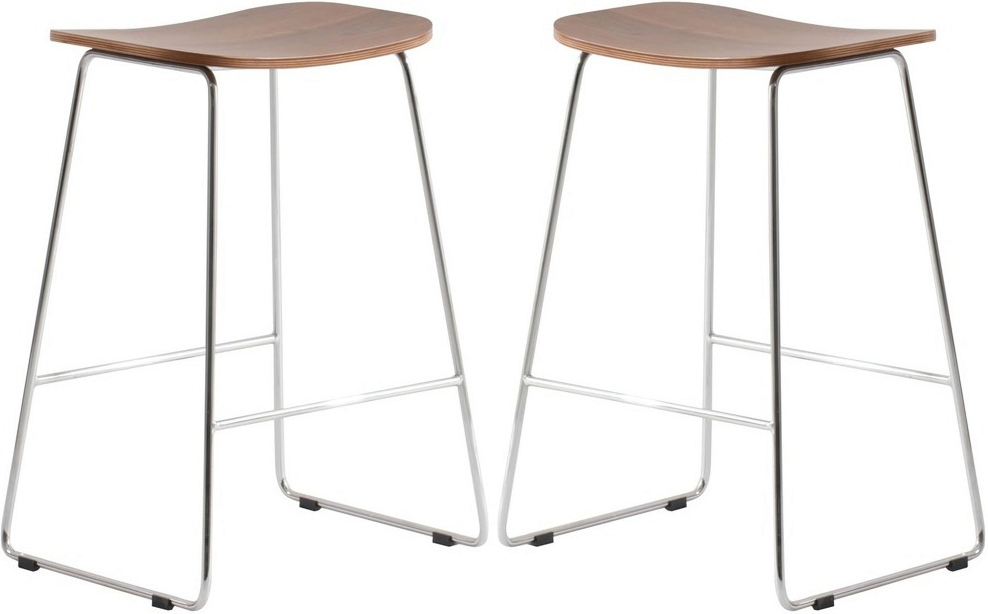 Chrome and wood online bar stools