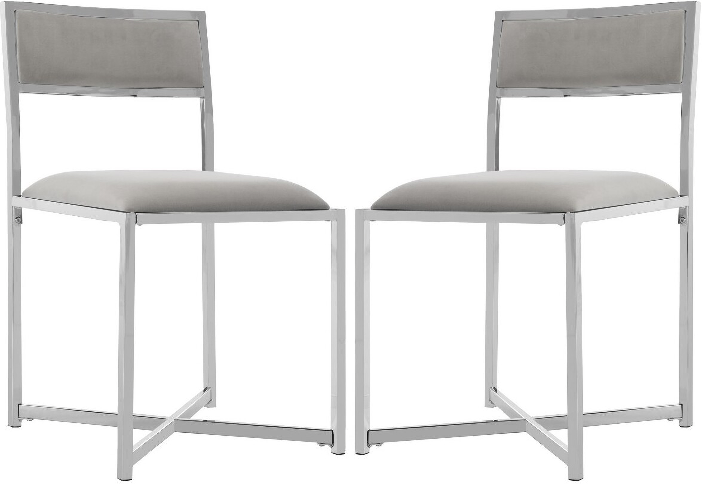 Menken GreyChrome Chrome Side Chair Set of 2