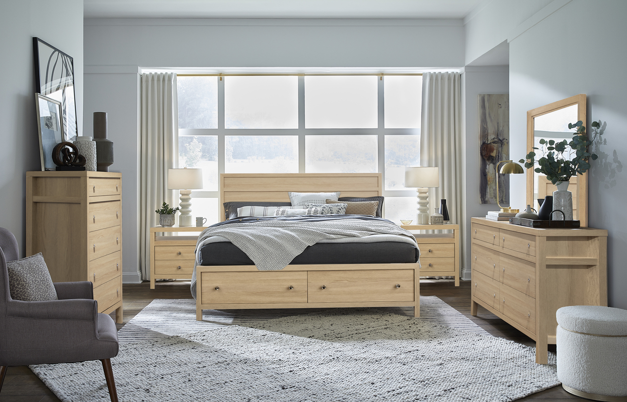Merrifield Panel Storage Bedroom Set In Sandstone Beige by Magnussen ...
