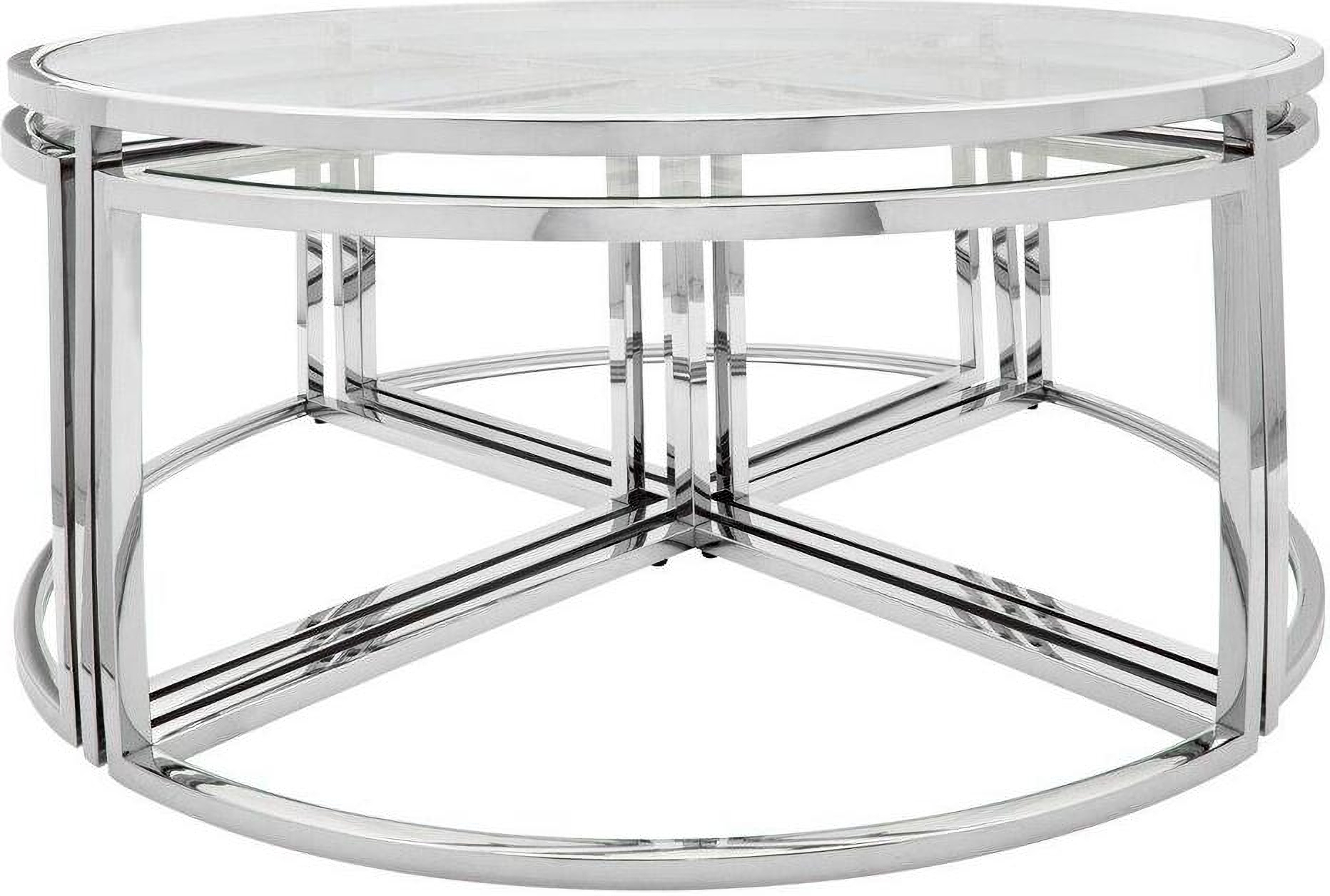 Metal Pull Out Coffee Table In Silver