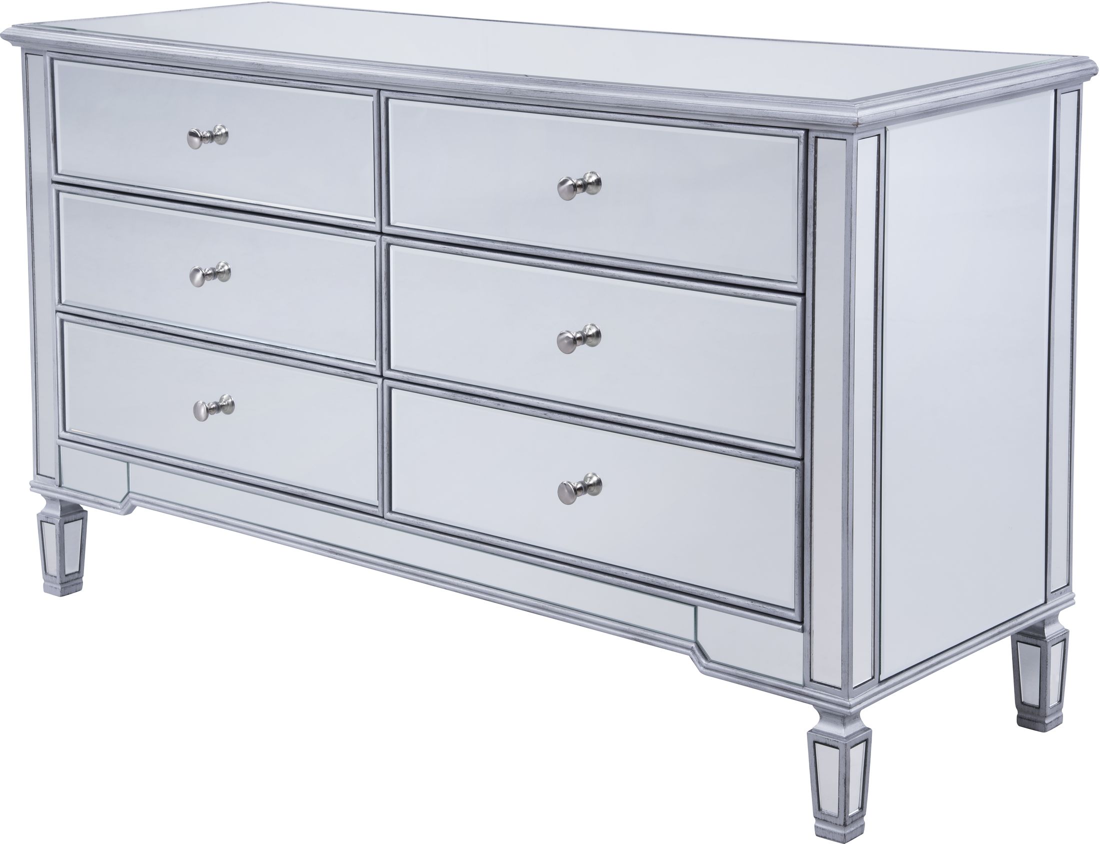 Contempo 60" Hand Rubbed Antique Silver Dresser by Elegant Lighting
