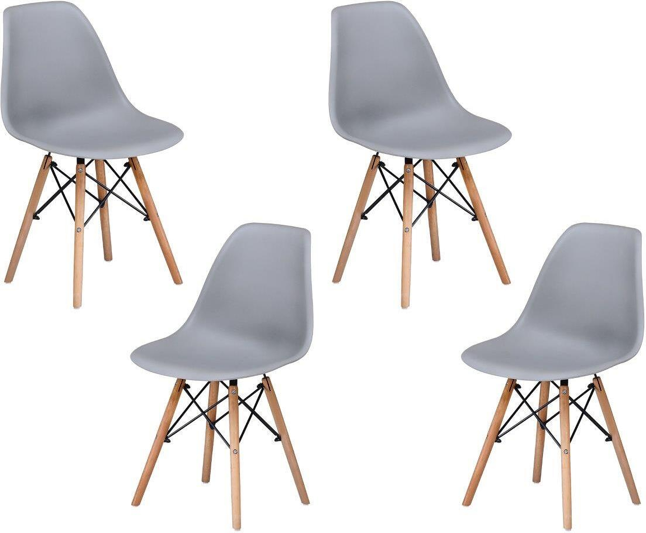 Mickey 17 5 inch plastic dining chair set of 4 in gray by best master