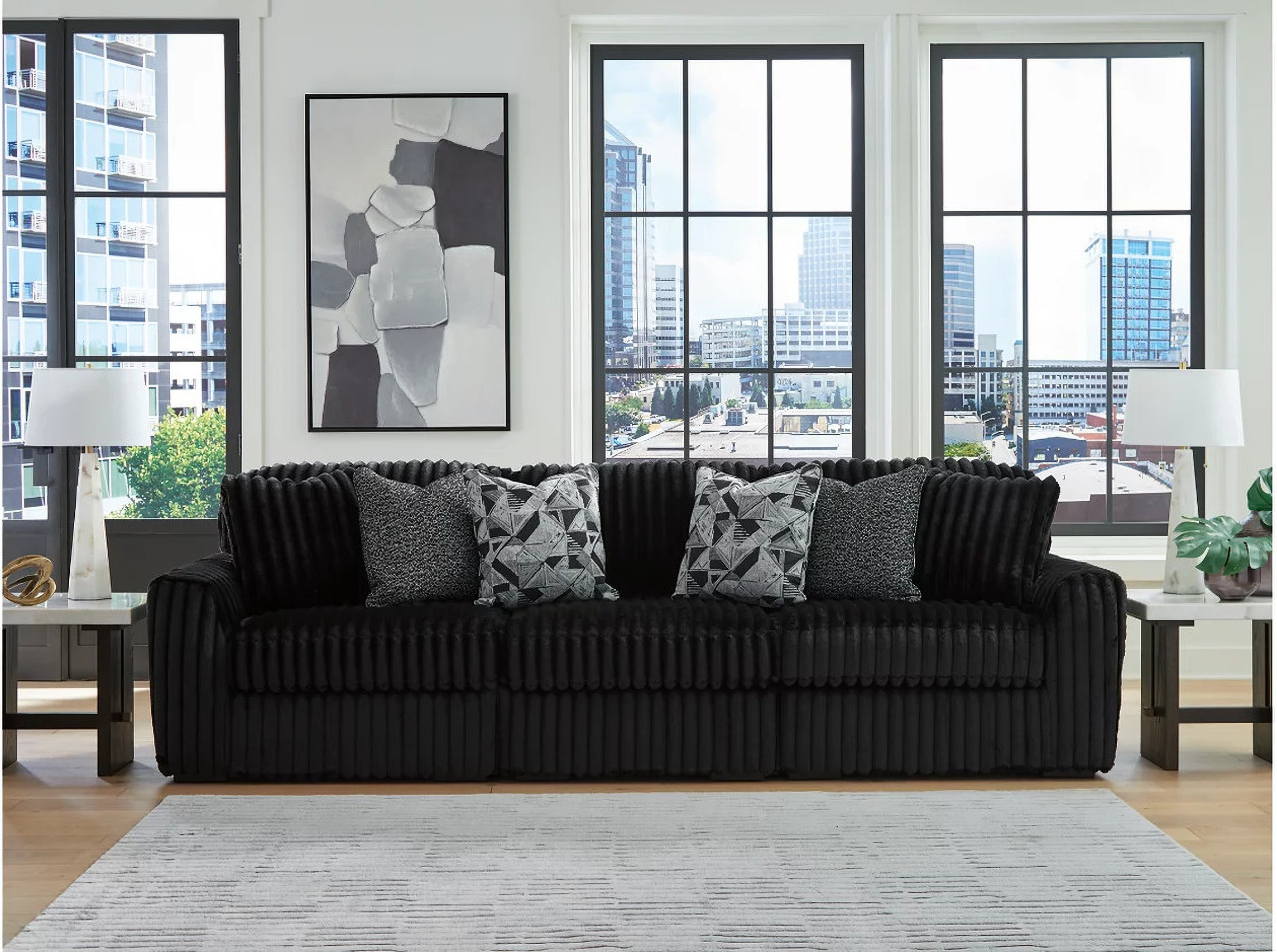 Midnight-Madness 3-Piece Sectional Sofa In Onyx by Ashley