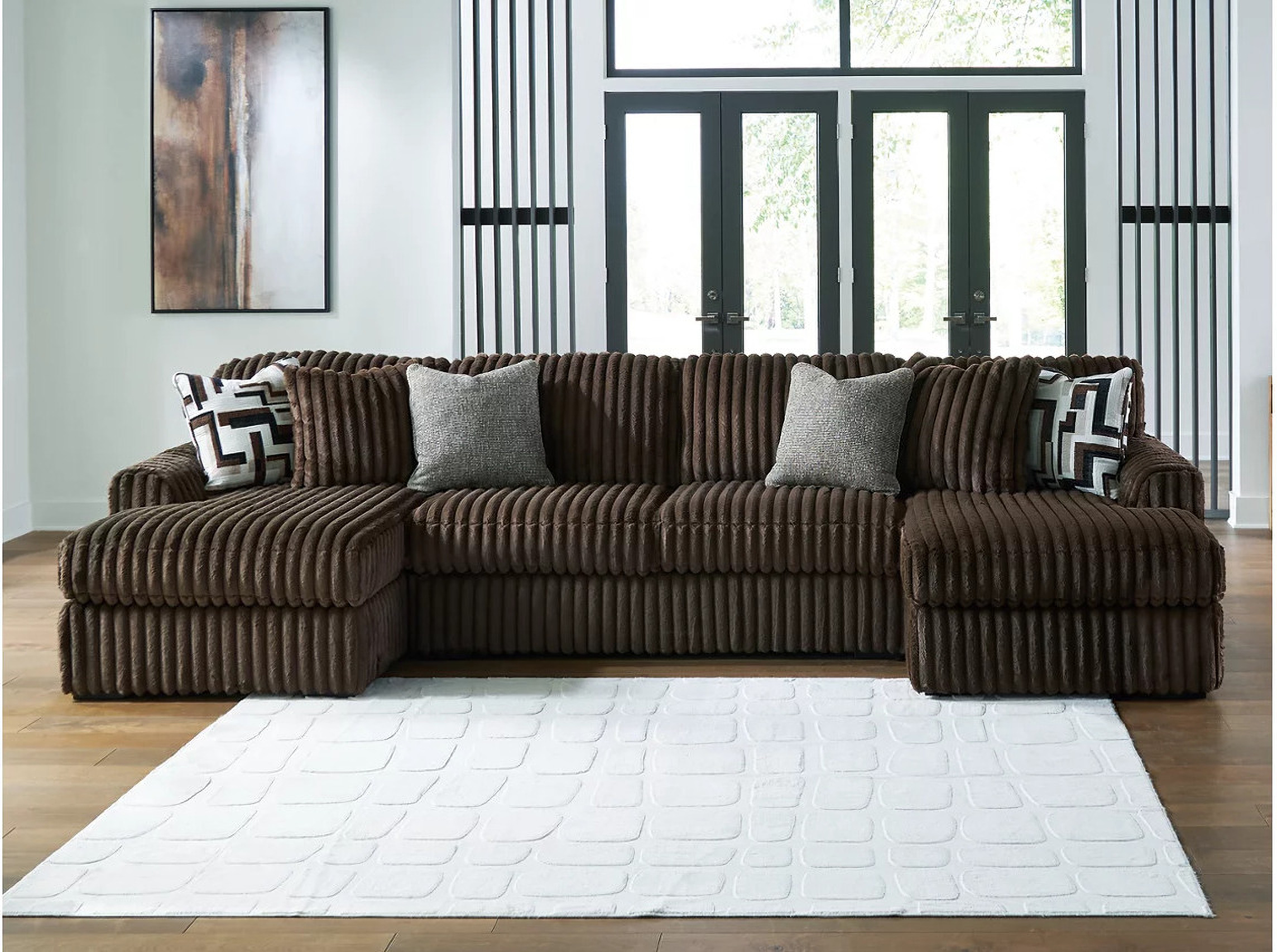 Midnight-Madness 3-Piece Sectional with LAF and RAF Chaise In
