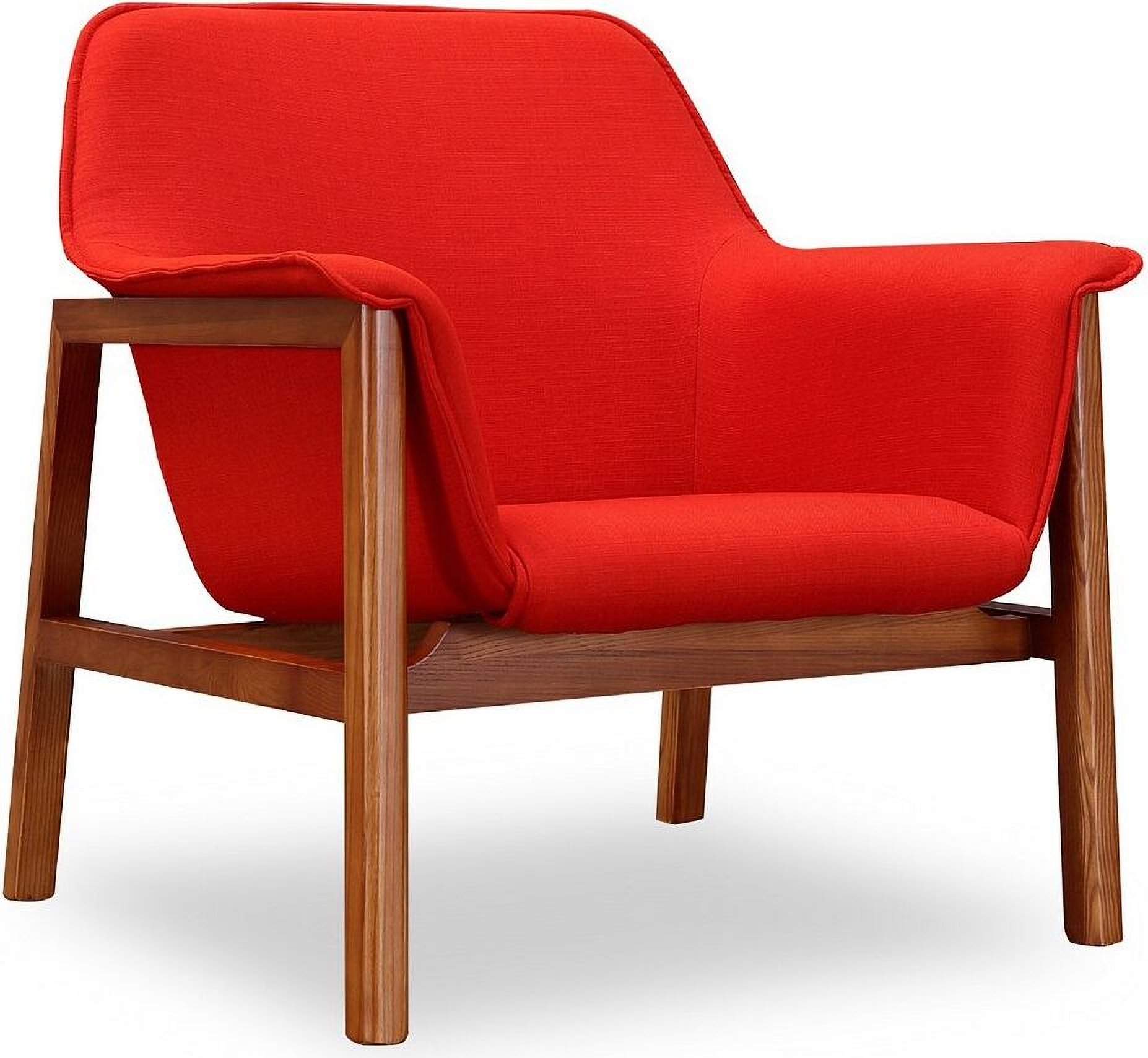 Miller Accent Chair in Burnt Orange and Walnut
