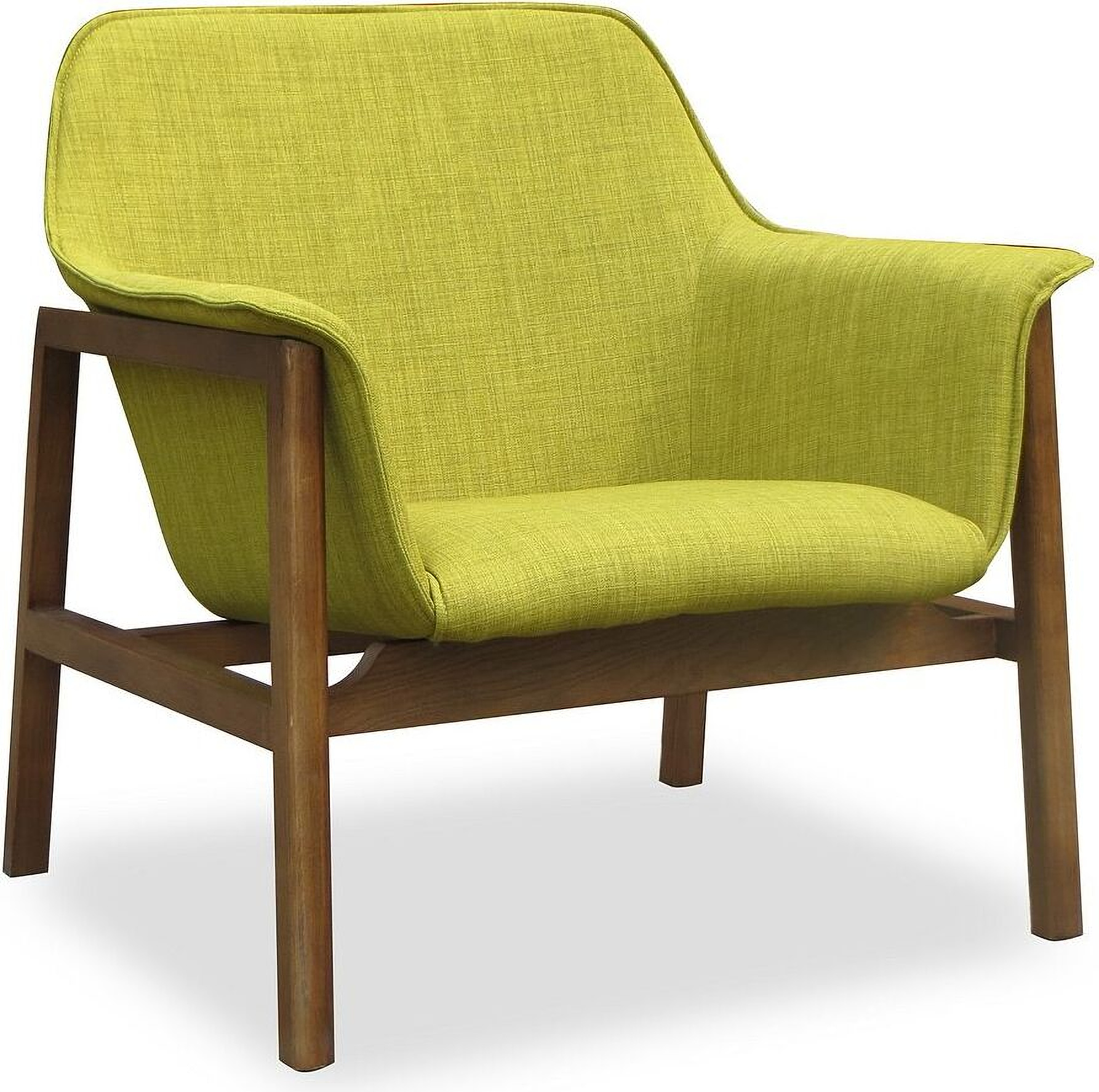 Miller Accent Chair in Green and Walnut