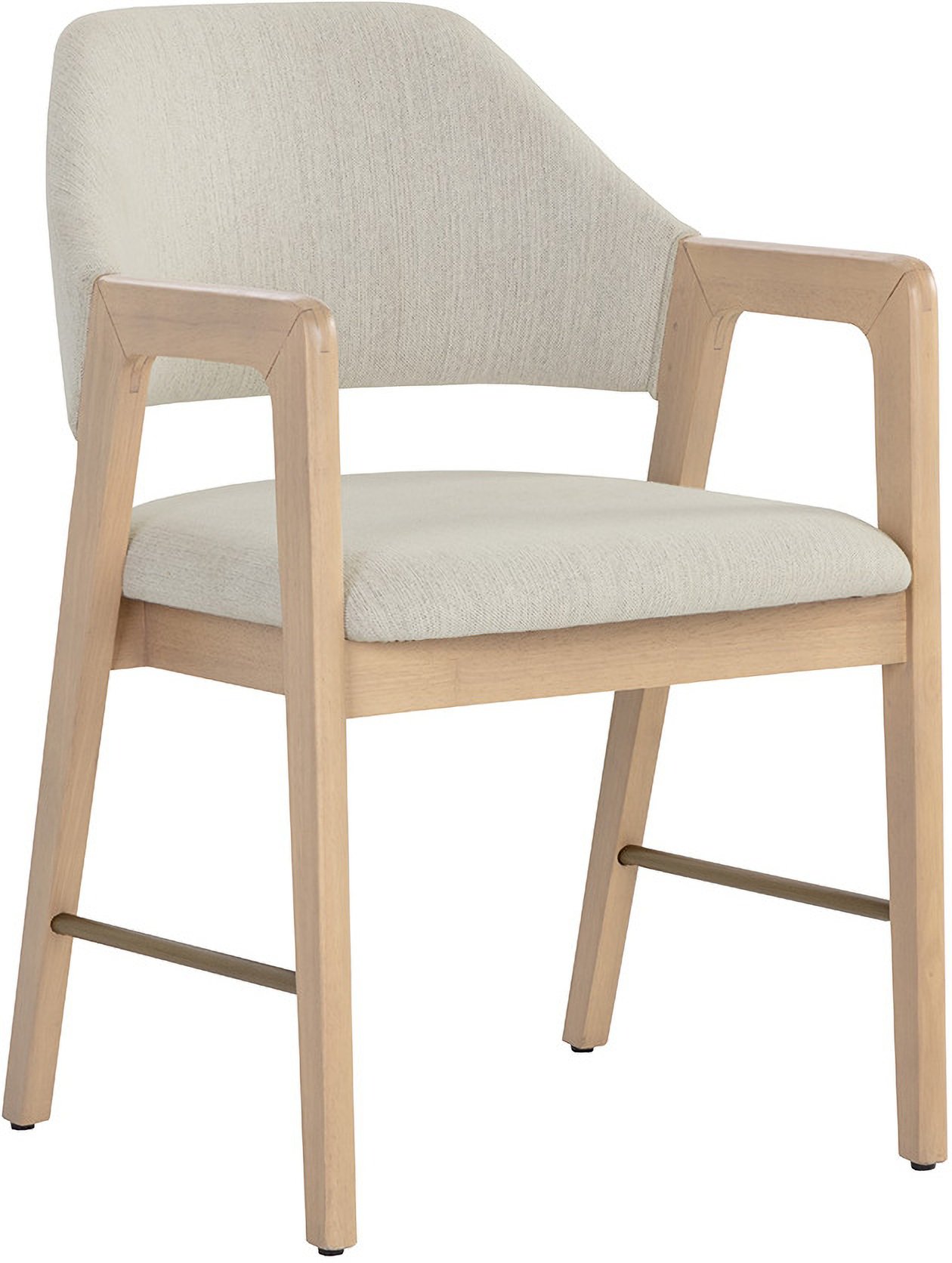 Milton Dining Armchair In Light Wash And Mina Ivory by Sunpan