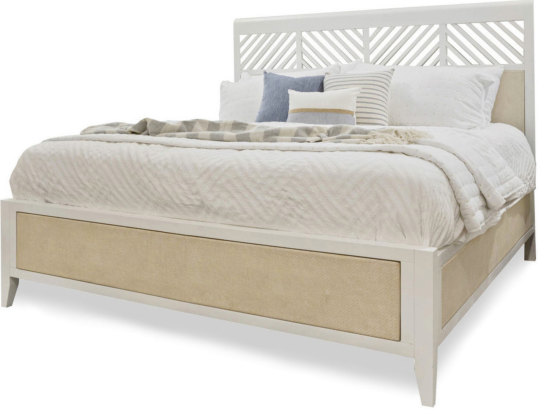 Miramar King Woven Bed In White and Brown by Sea Winds Trading