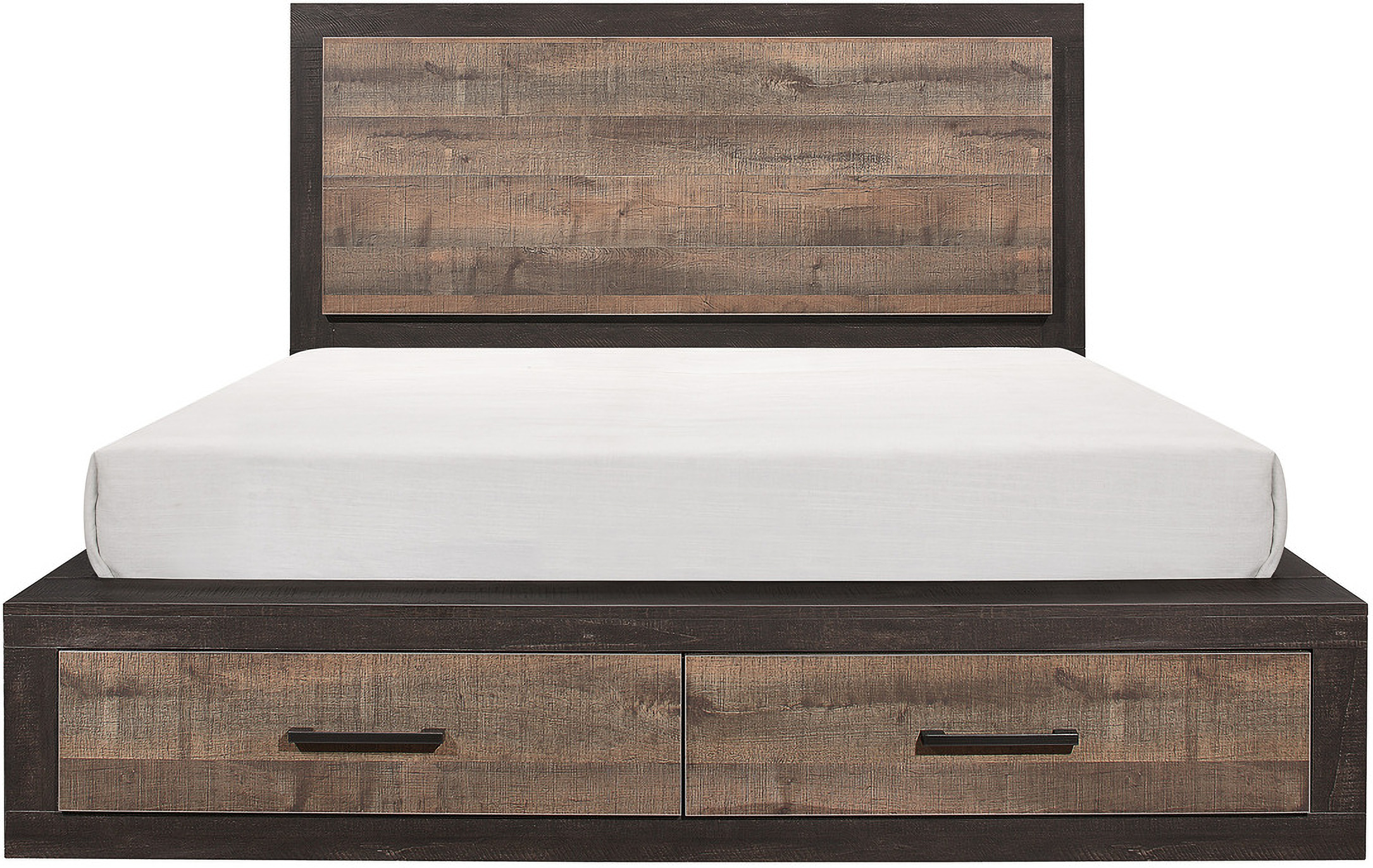 Miter Mahogany and Ebony King Platform Storage Bed by Homelegance
