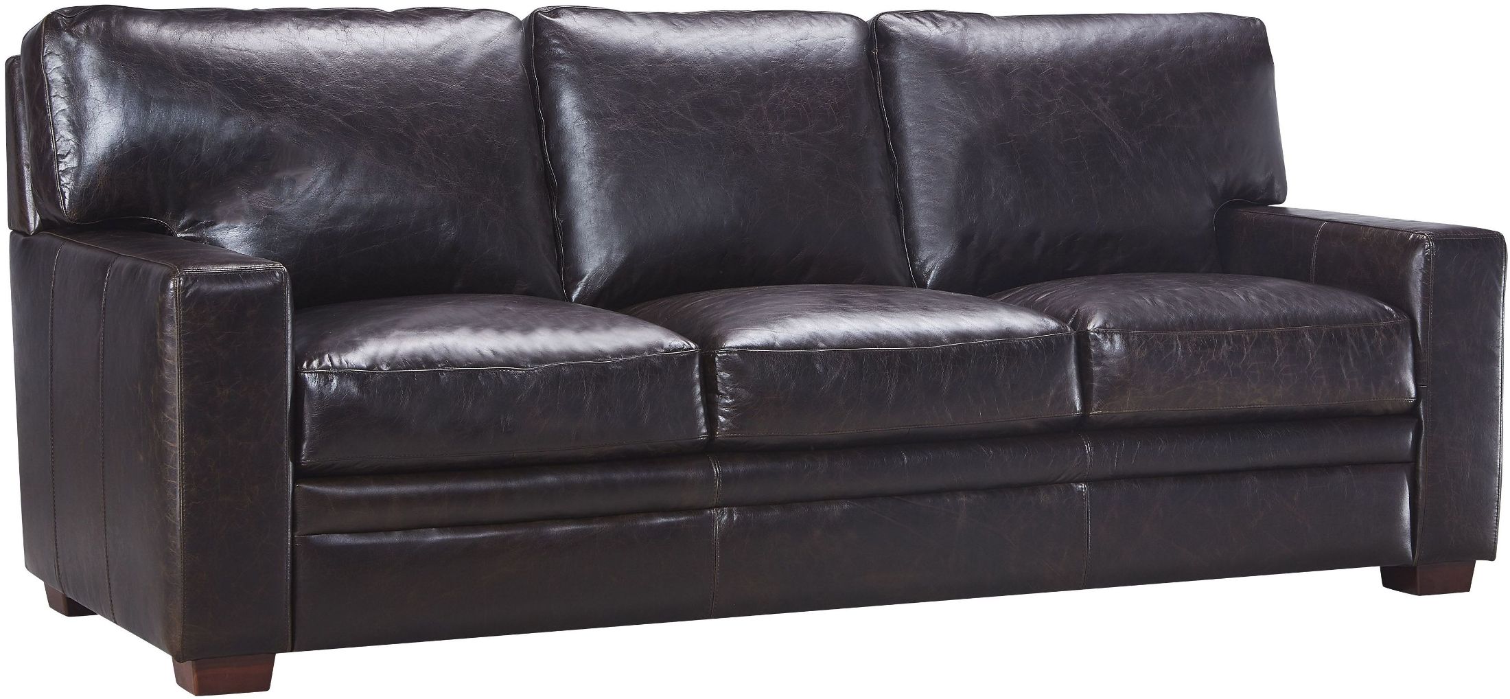 Georgetowne Norman Dark Brown Leather Sofa