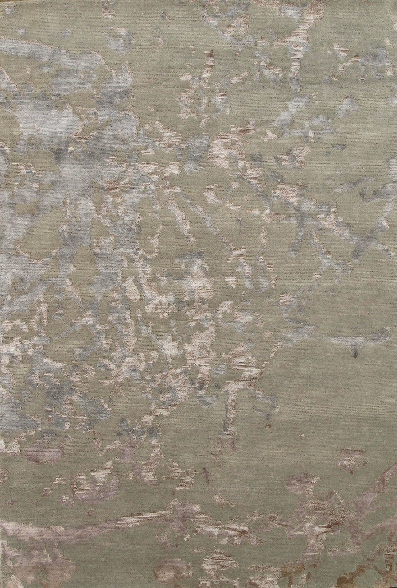 Modern Collection Hand-Knotted Silk and Wool Area Rug- 4' 1" x 5' 11 ...