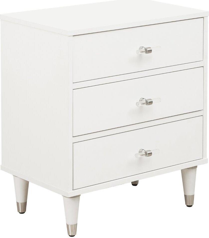 glam white nightstand