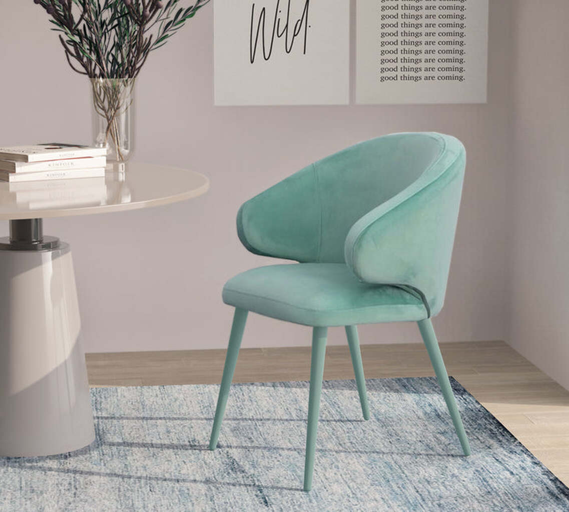 Modrest Salem Modern Aqua Fabric Dining Chair by VIG Furniture