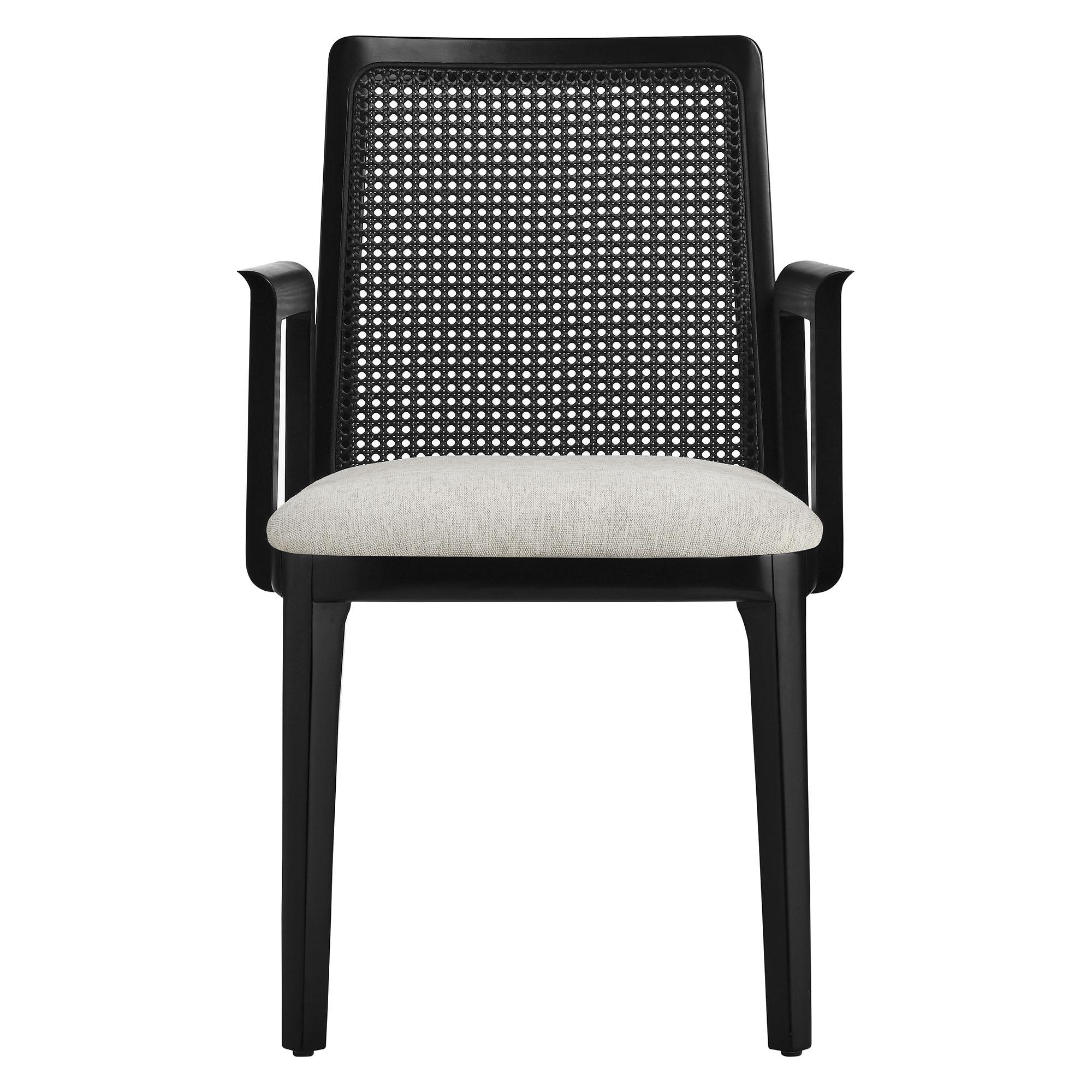 Black Rattan Dining Armchair
