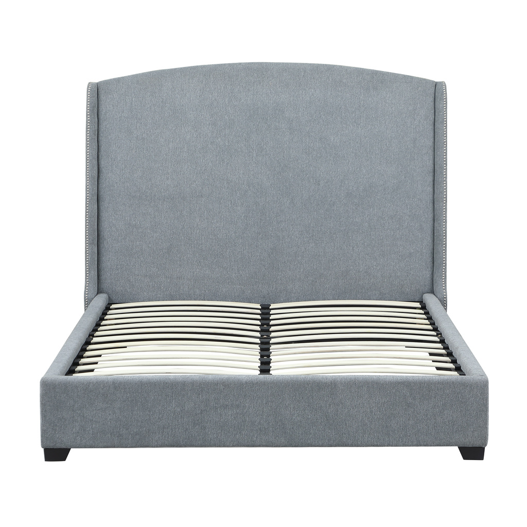 Monterey Upholstered Queen Bed Frame In Gray and Black by Carolina ...