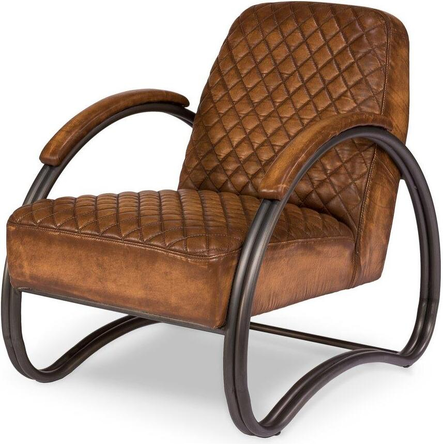 Montmartre Brown Carter Leather Chair by Sarreid 1StopBedrooms