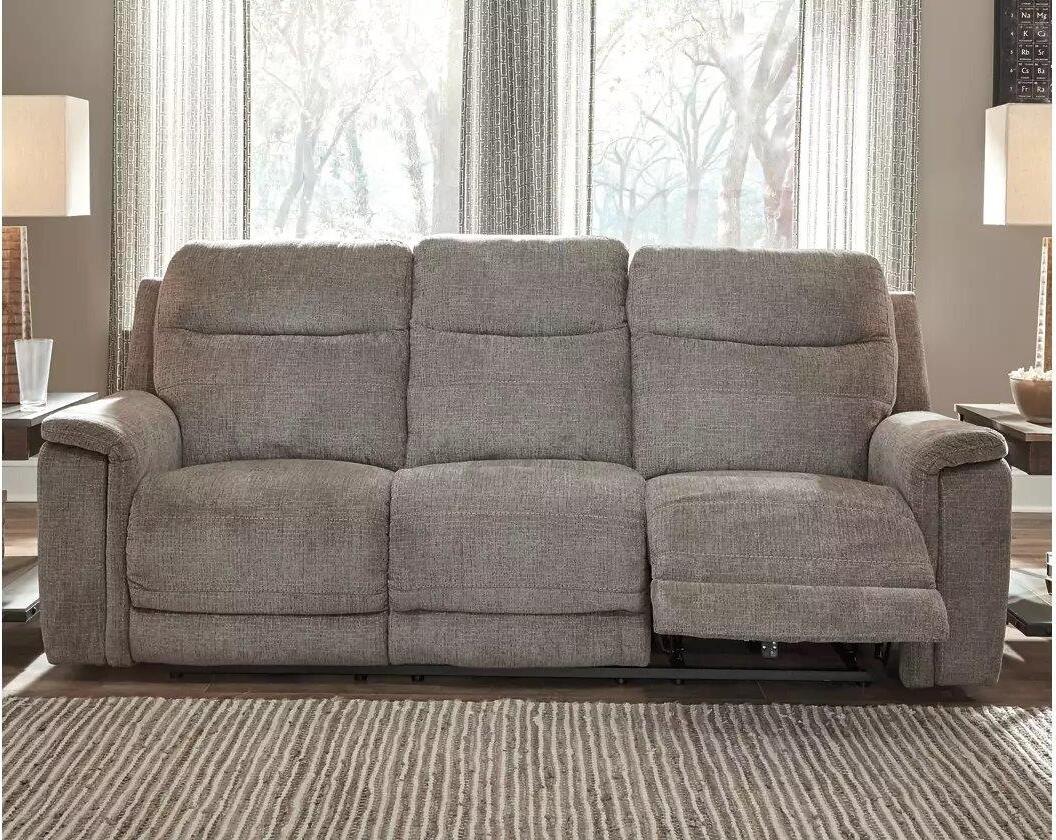 Mouttrie Power Reclining Sofa With Adjustable Headrest In Smoke by