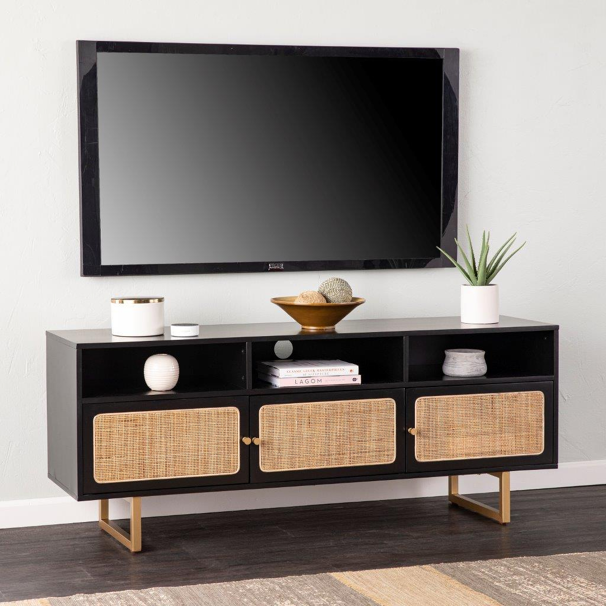 Mursley Media Cabinet With Storage In Black by SEI Furniture | 1StopBedrooms