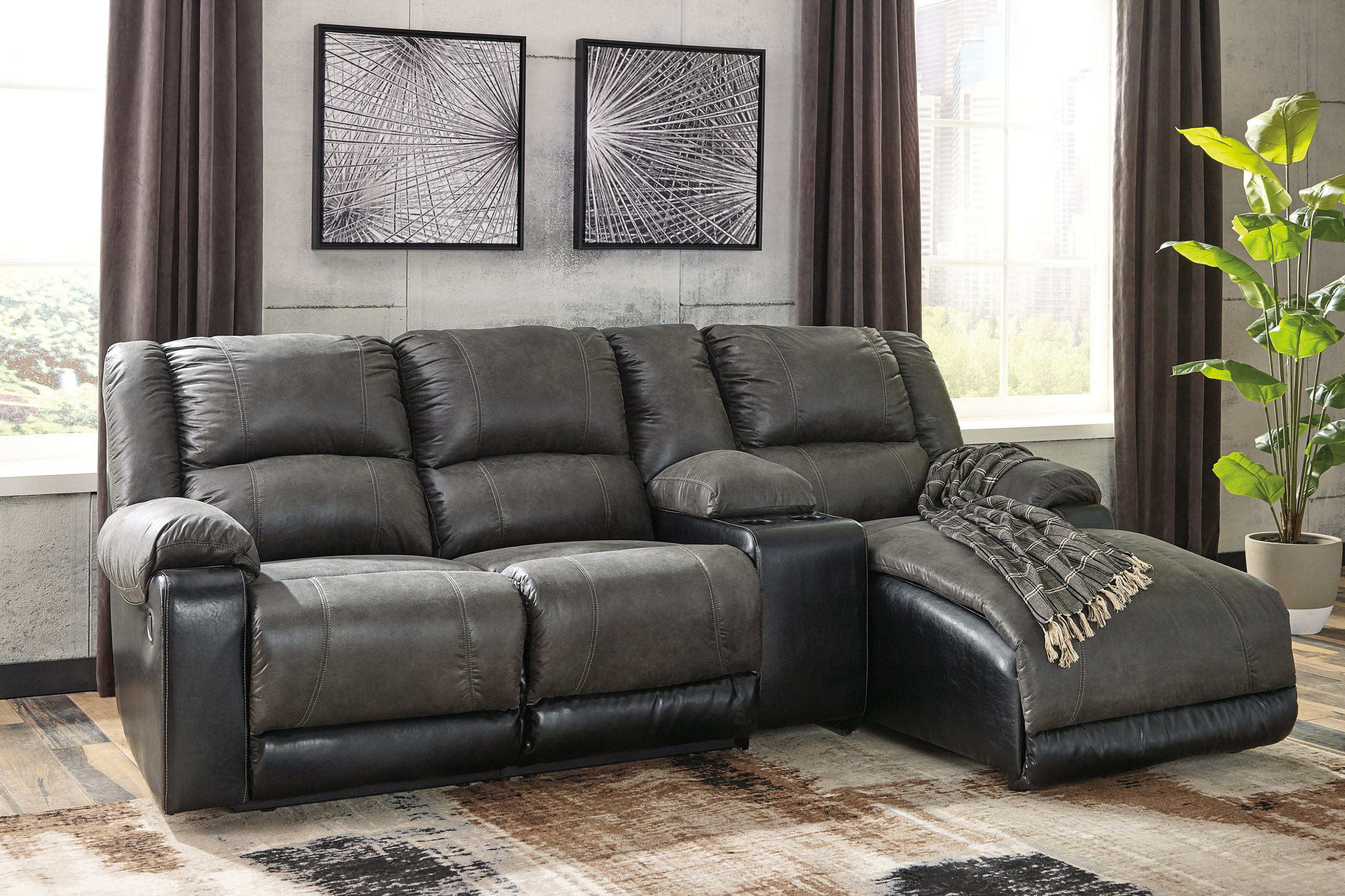 Ashley nantahala reclining sectional discount