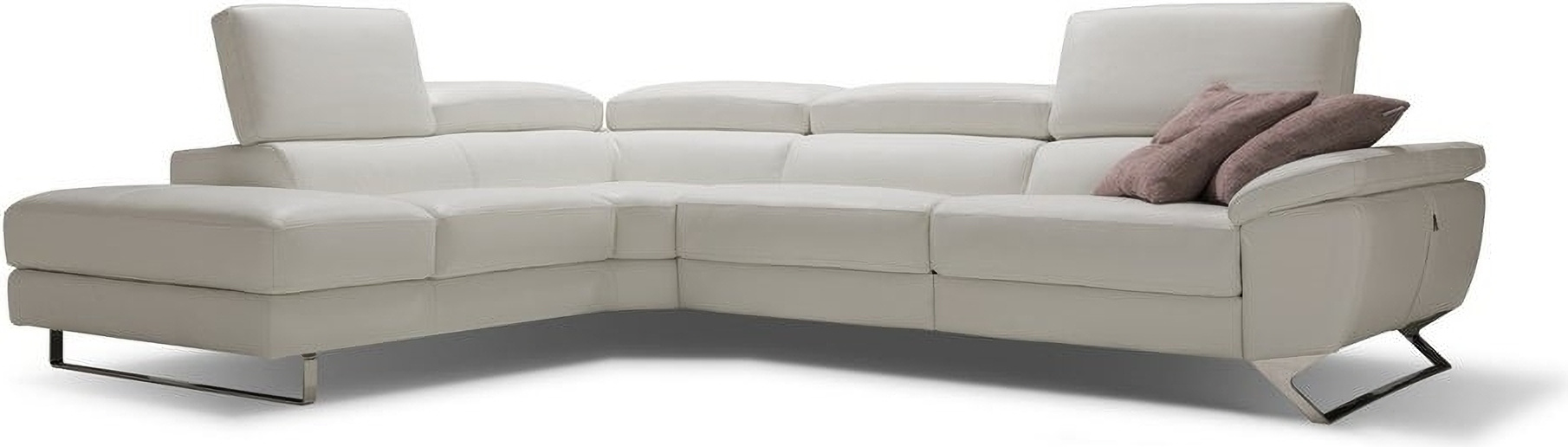 Natalia Left Hand Facing Sectional In White by Bellini Modern