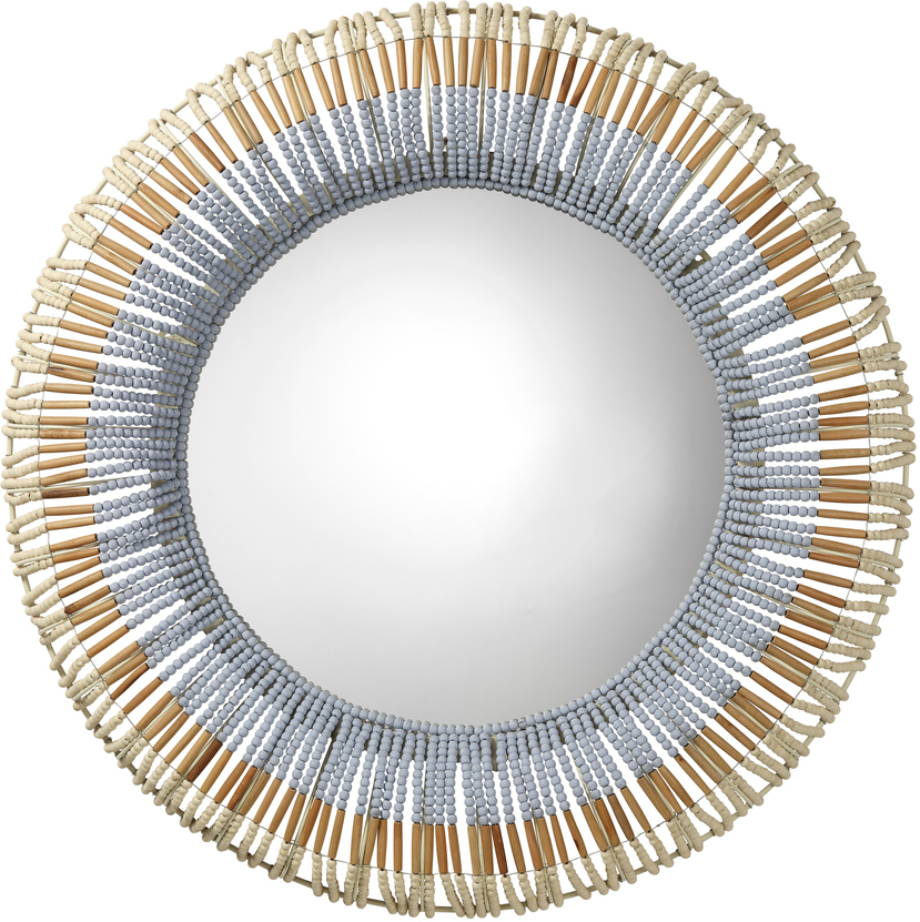 Native Beaded Round Mirror In Natural by Jamie Young Company ...