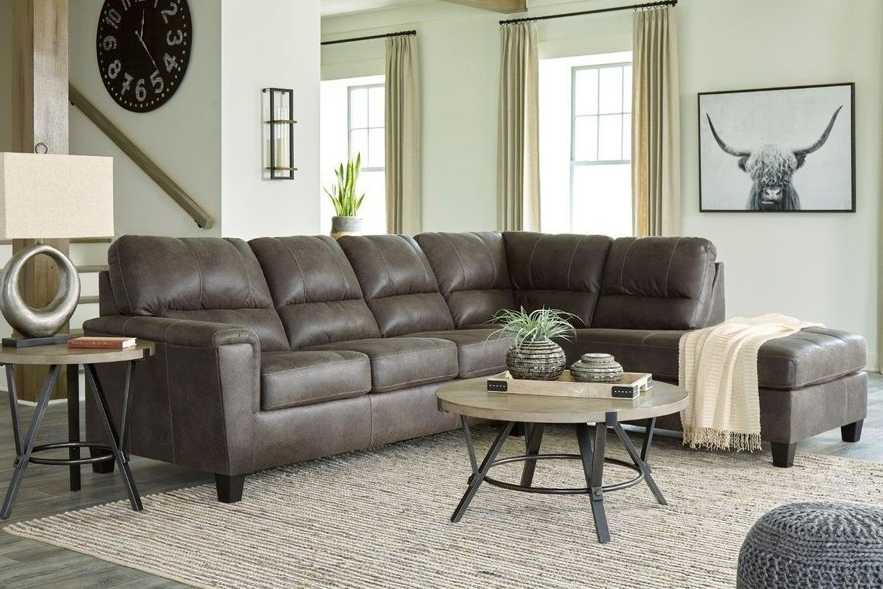 Ashley furniture faux leather sectional hot sale