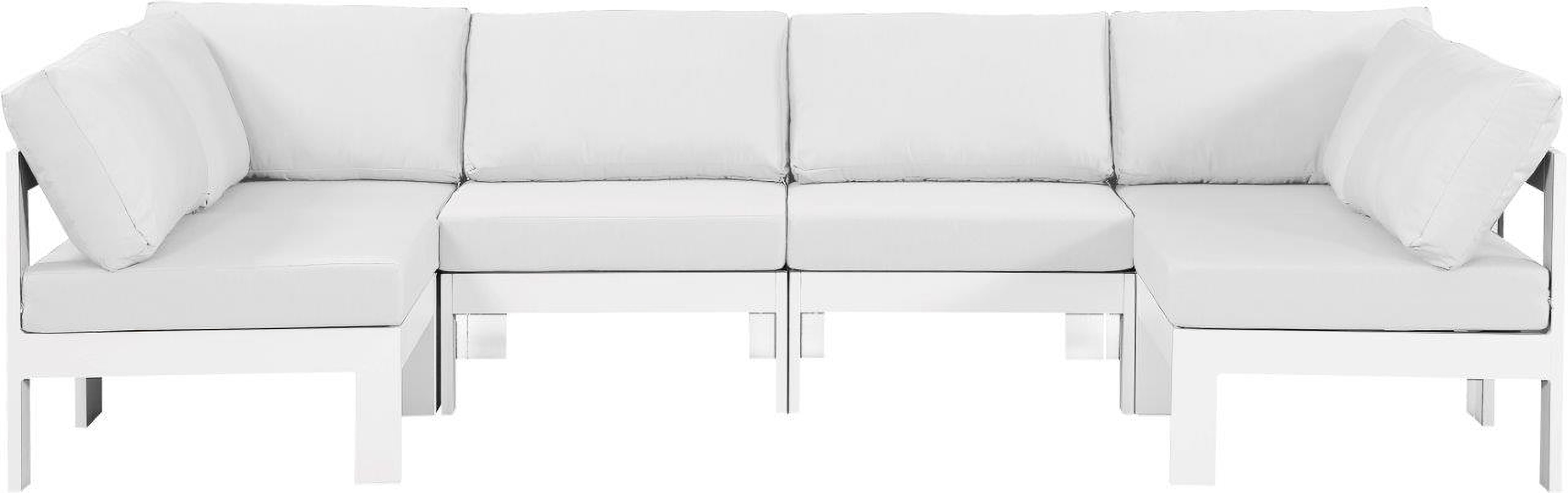 Nizuc Water Resistant Fabric Outdoor Patio Modular Sectional In White