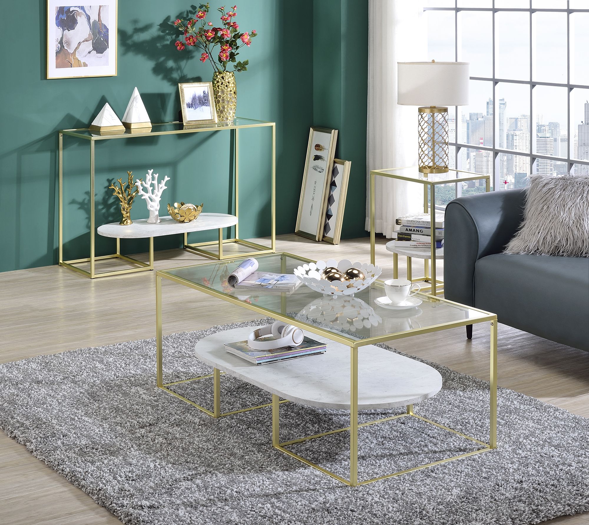 Nola Gold Occasional Table Set by Progressive Furniture 1StopBedrooms