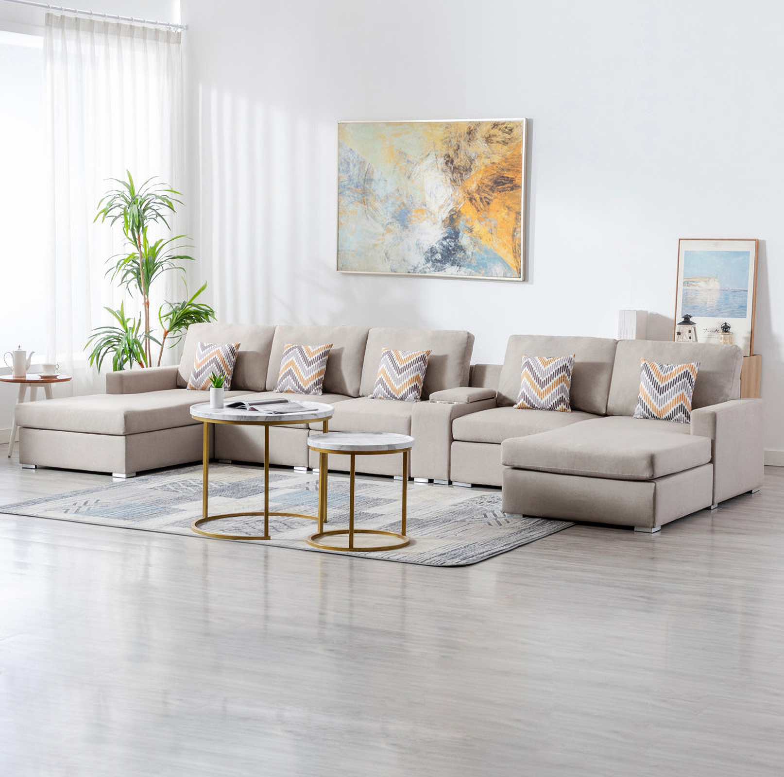 Dual chaise deals sectional sofa