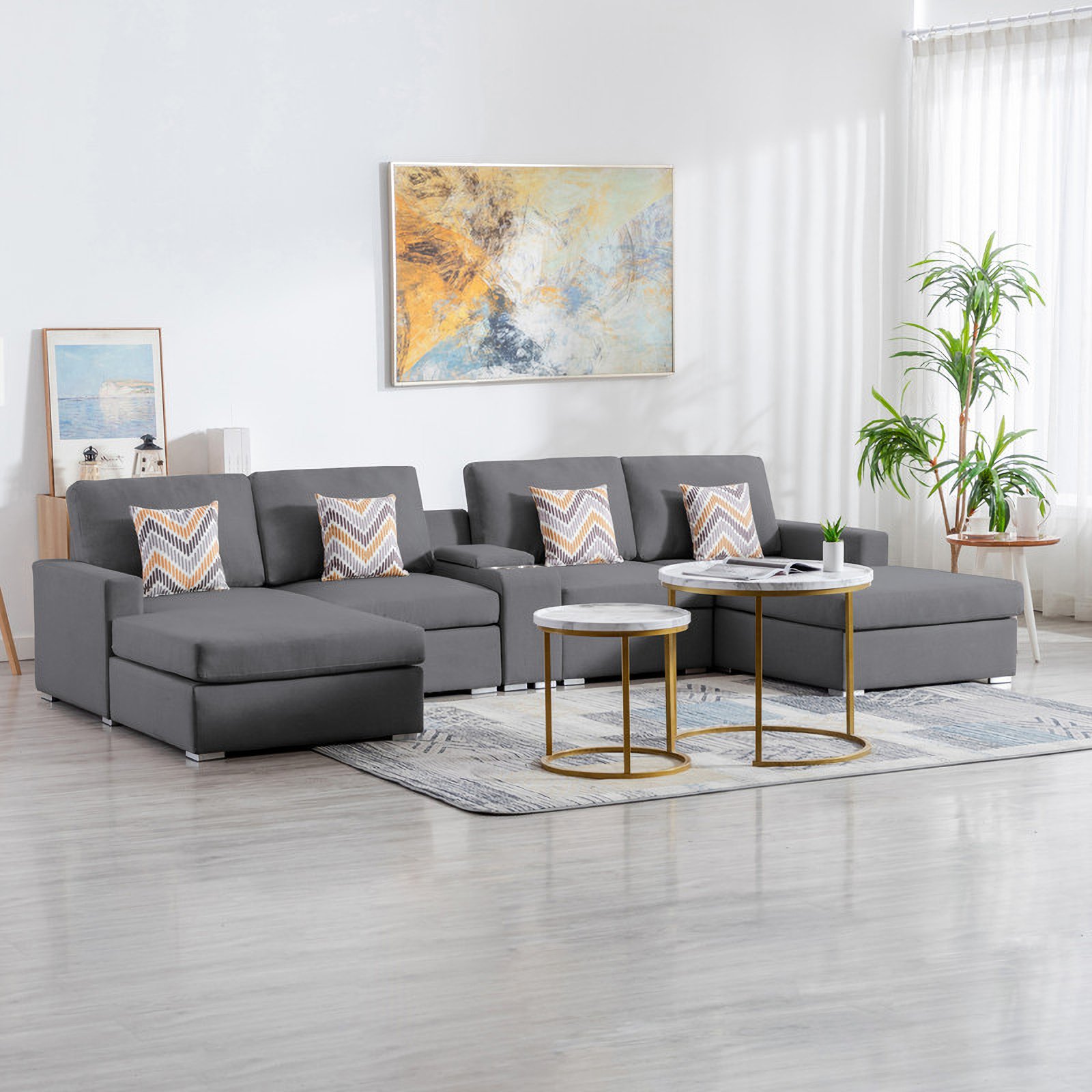 Modern double on sale chaise sectional