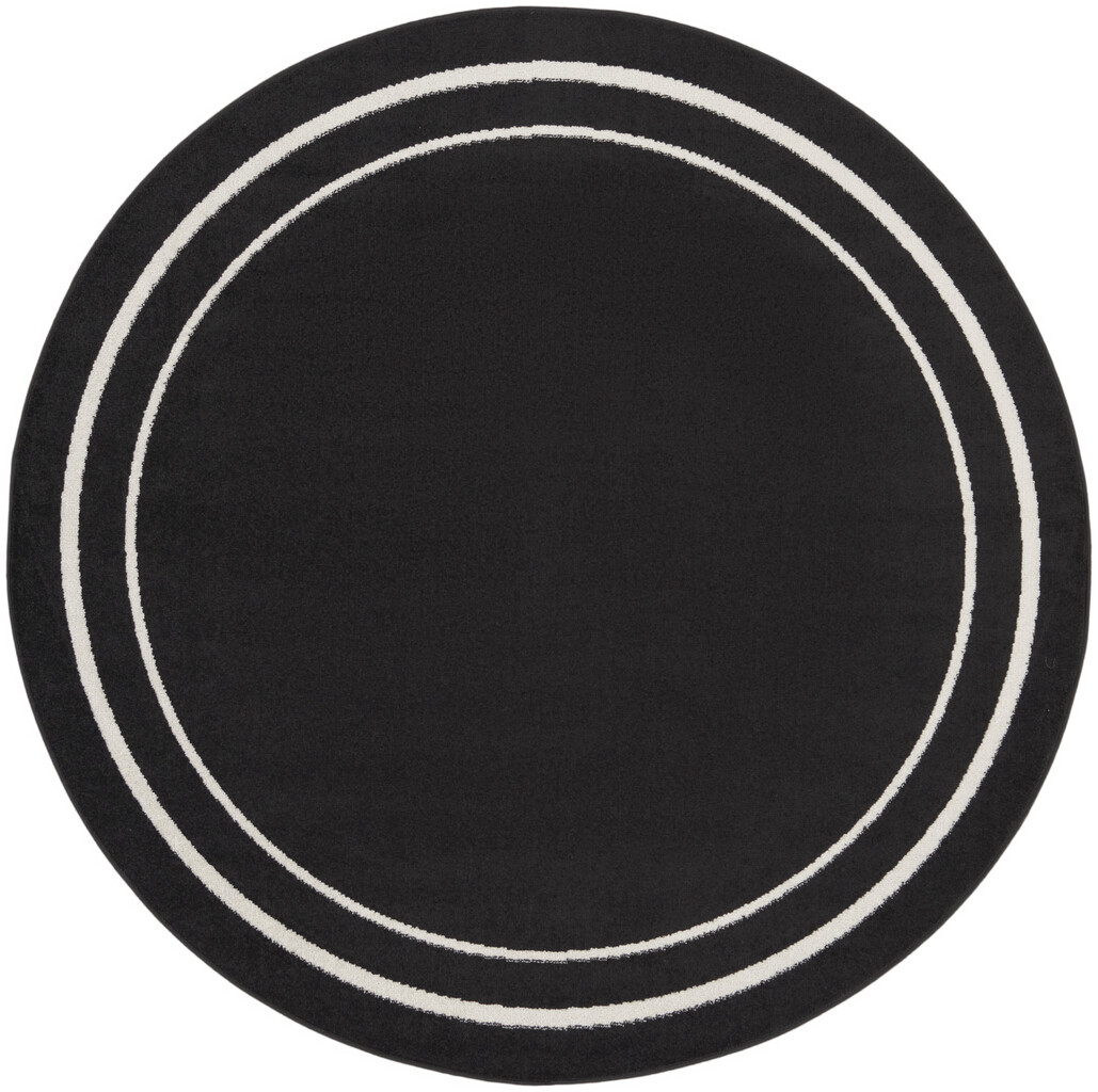 Nourison Essentials 4' x 4' Round Rug In Black and Ivory | 1StopBedrooms