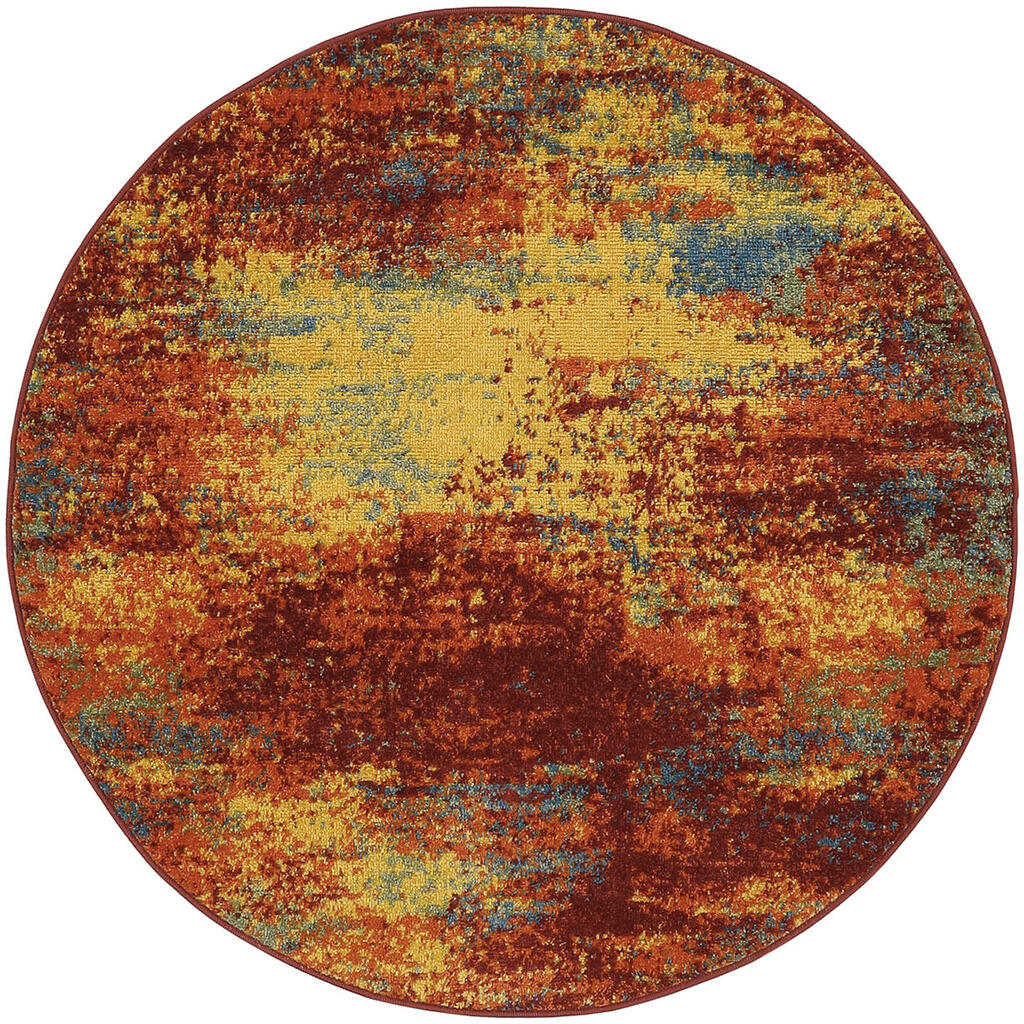 Nourison Essentials 4' x 4' Round Rug In Flame | 1StopBedrooms