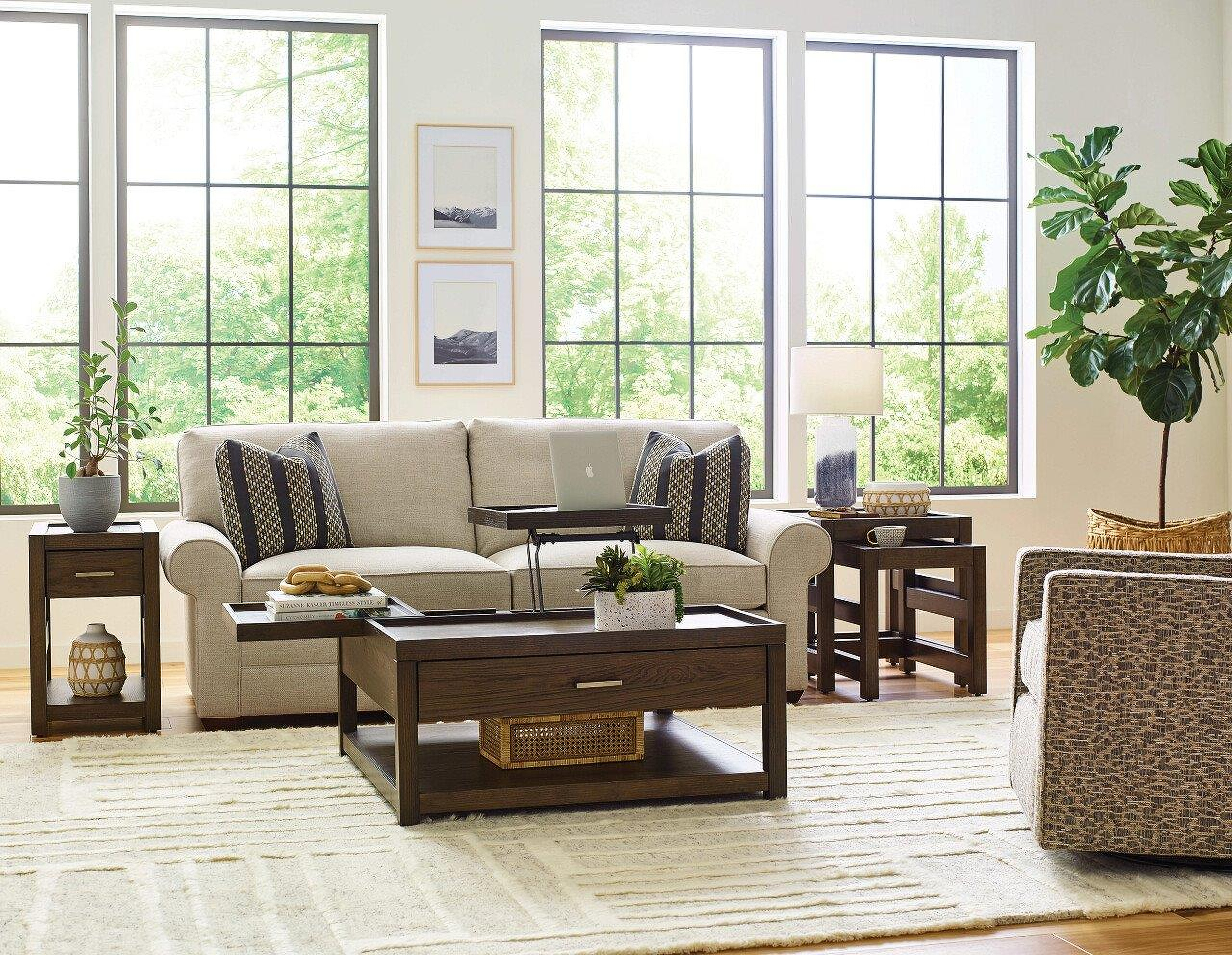 Nyles Square Occasional Table Set In Cocoa by Hammary | 1StopBedrooms