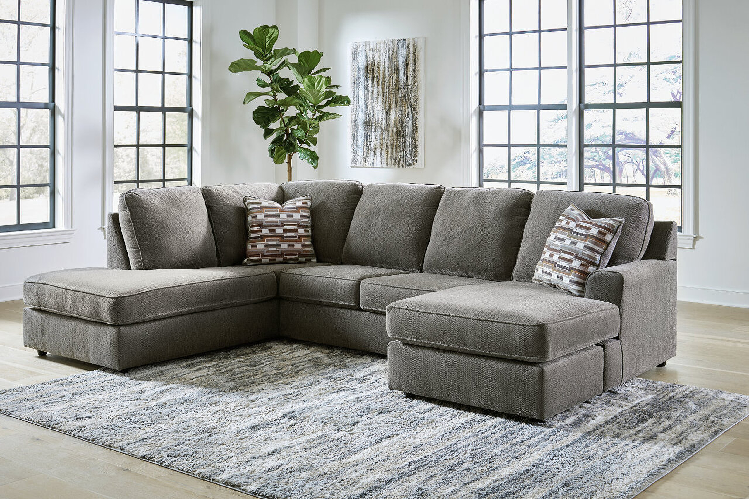 O'Phannon 2-Piece LAF Sectional and Ottoman In Putty by Ashley