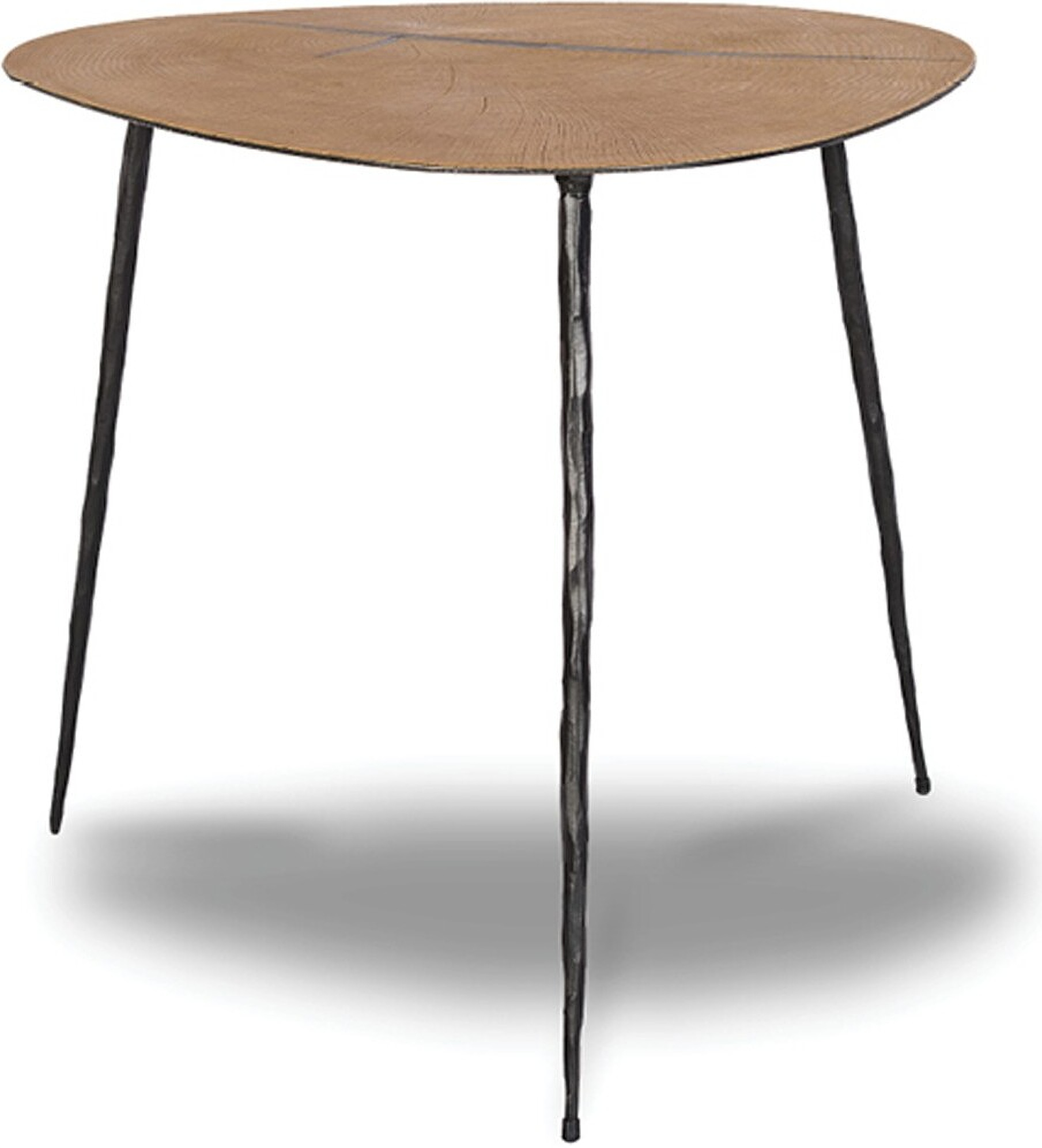 Oakley Low Oak Veneer And Black Iron Legs End Table by Mobital 