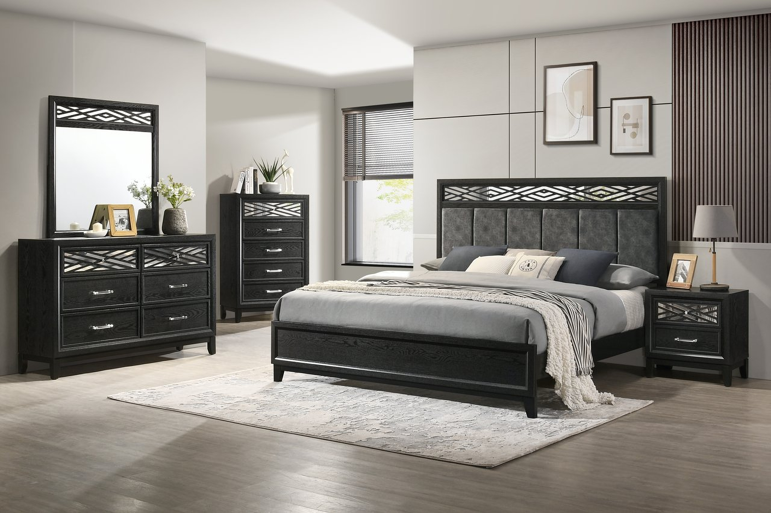 Obsidian Bedroom Set In Black by New Classic | 1StopBedrooms Obsidian Bedroom Set In Black by New Classic | 1StopBedrooms