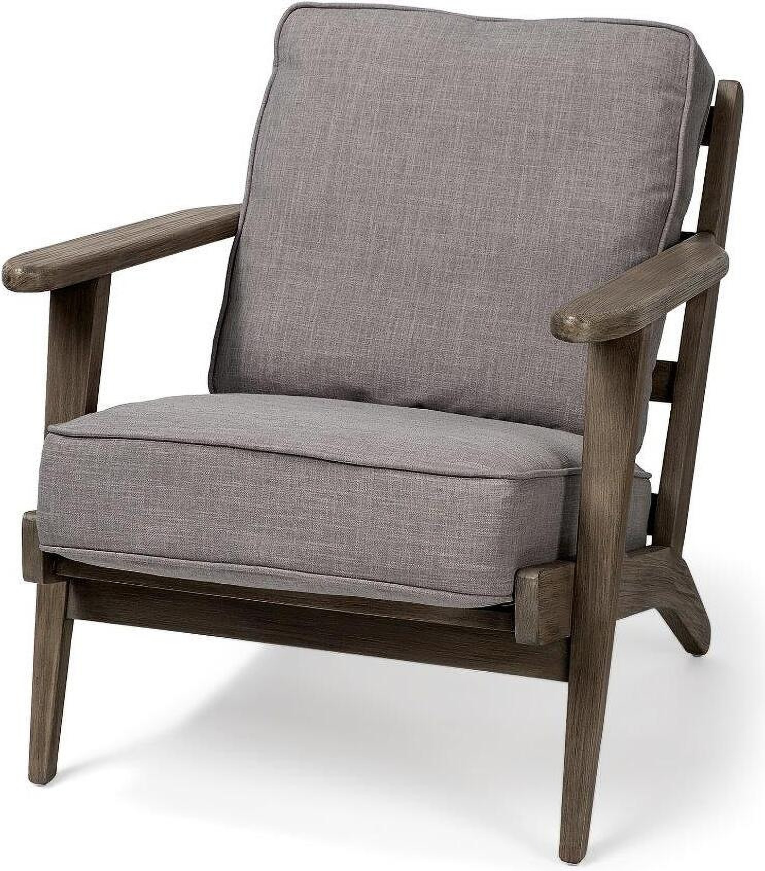 Flint Gray Fabric Accent Chair With Covered Wooden Frame Flint Gray Fabric Accent Chair With Covered Wooden Frame