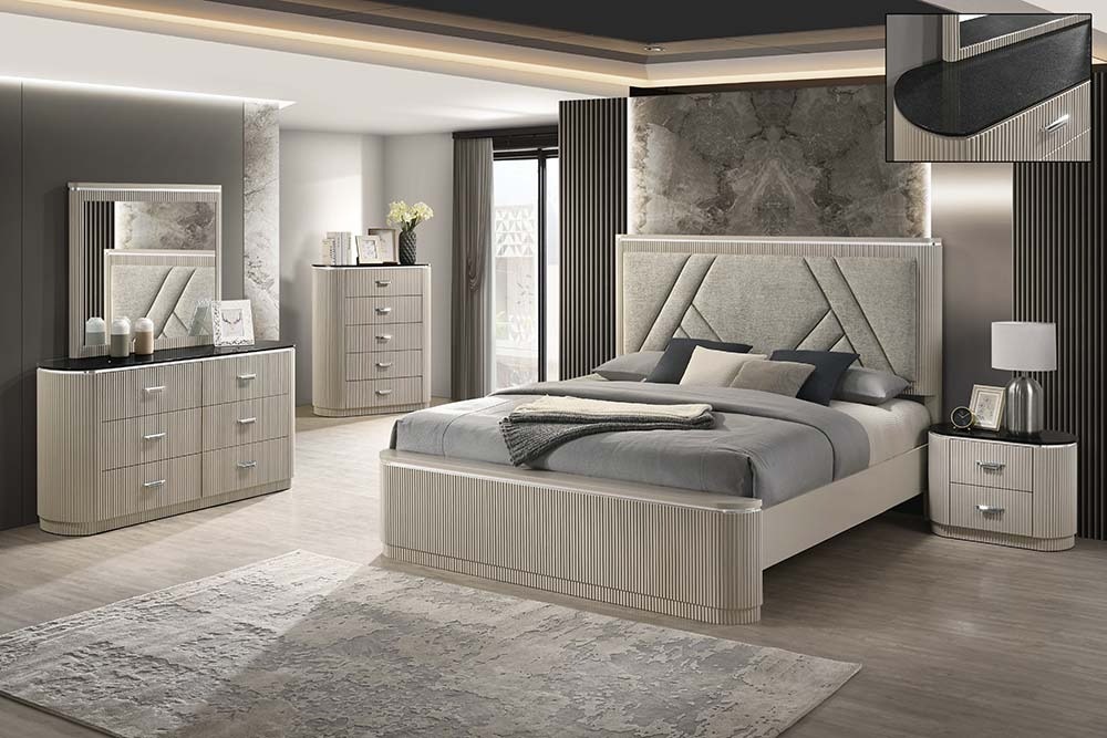 Onyx Bedroom Set In Light Beige by J&M | 1StopBedrooms