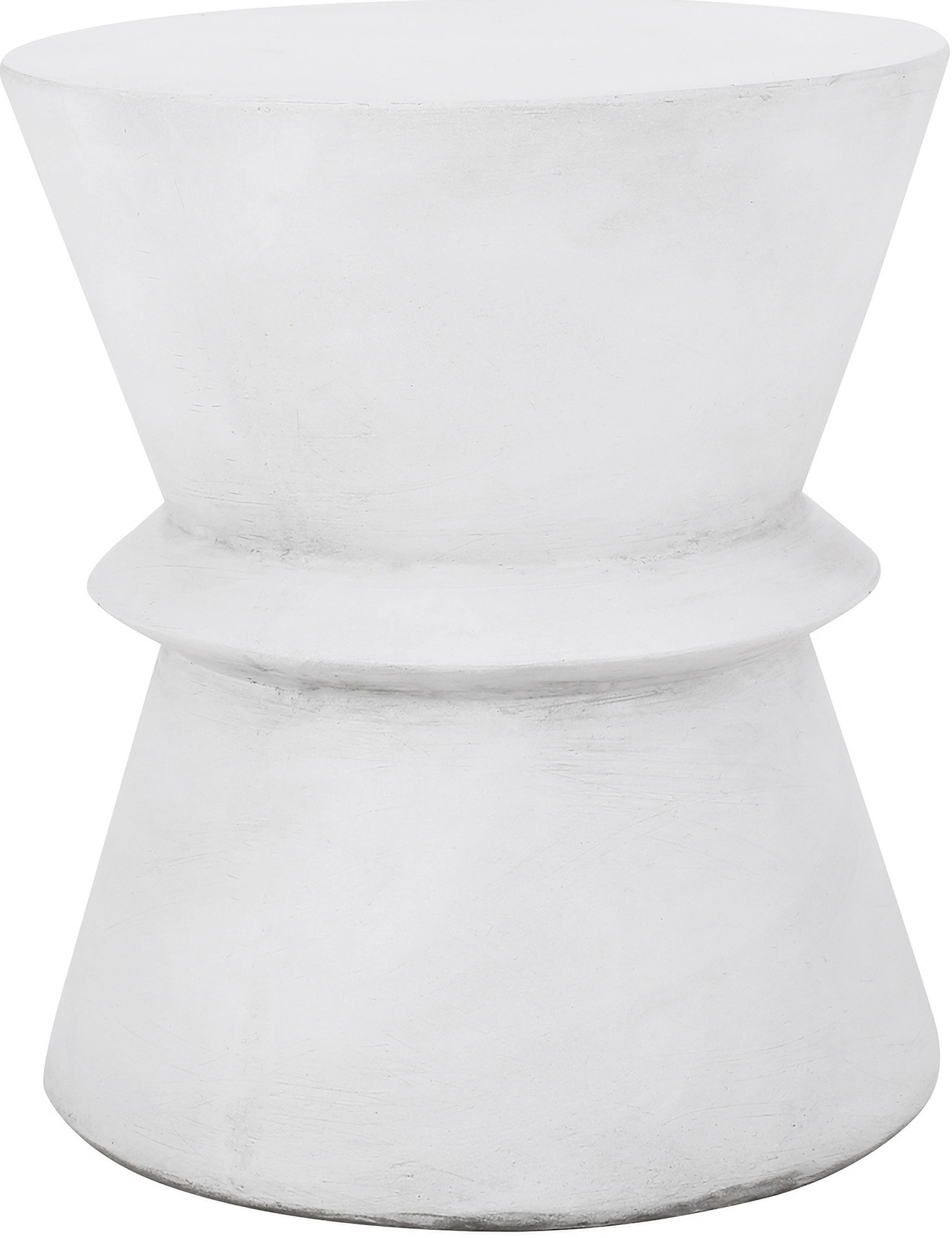 Outdoor Lightweight Concrete End Table with Hourglass Structure In